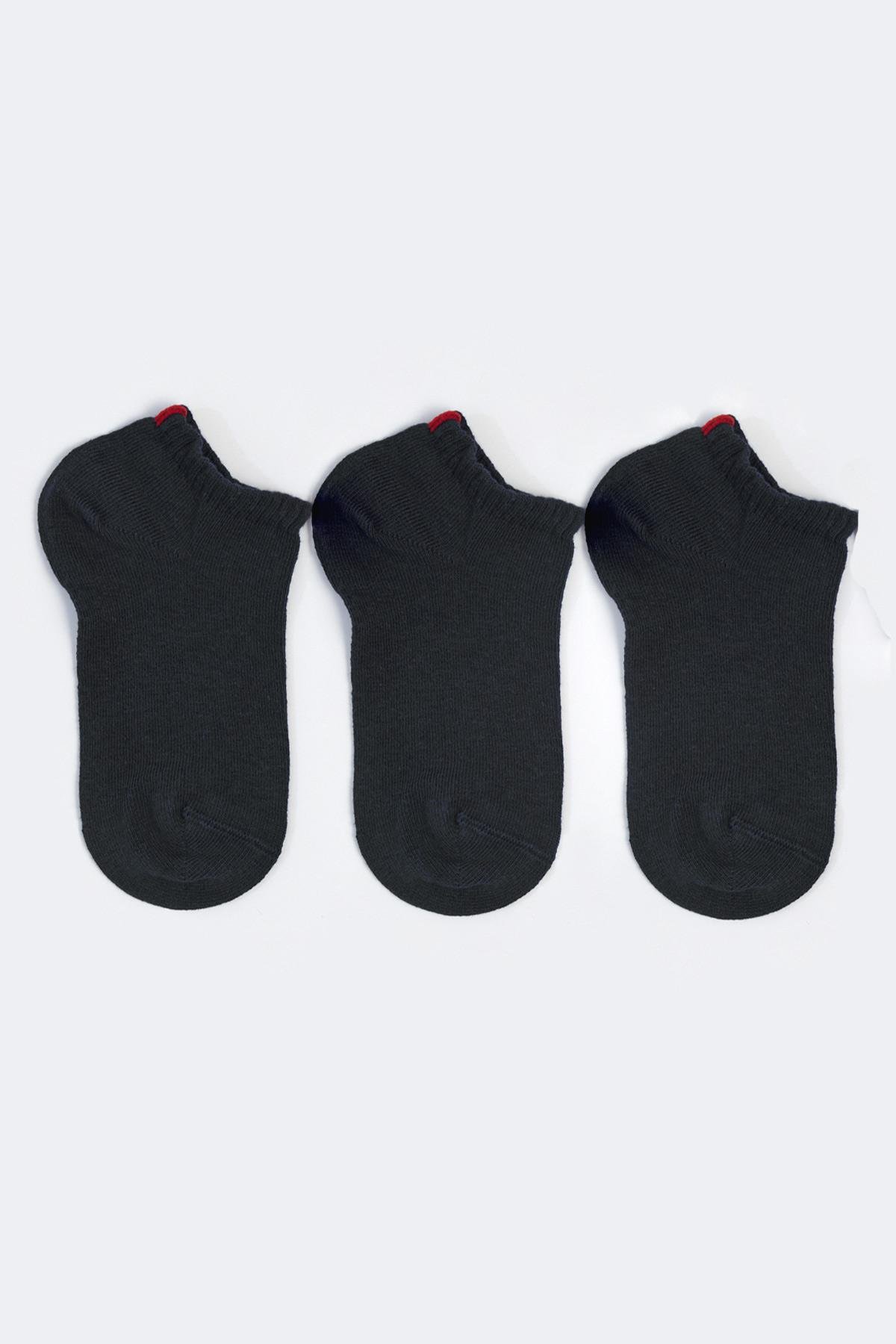 Run 3 lü Çocuk Basic Patik Çorap Siyah/Siyah/Siyah