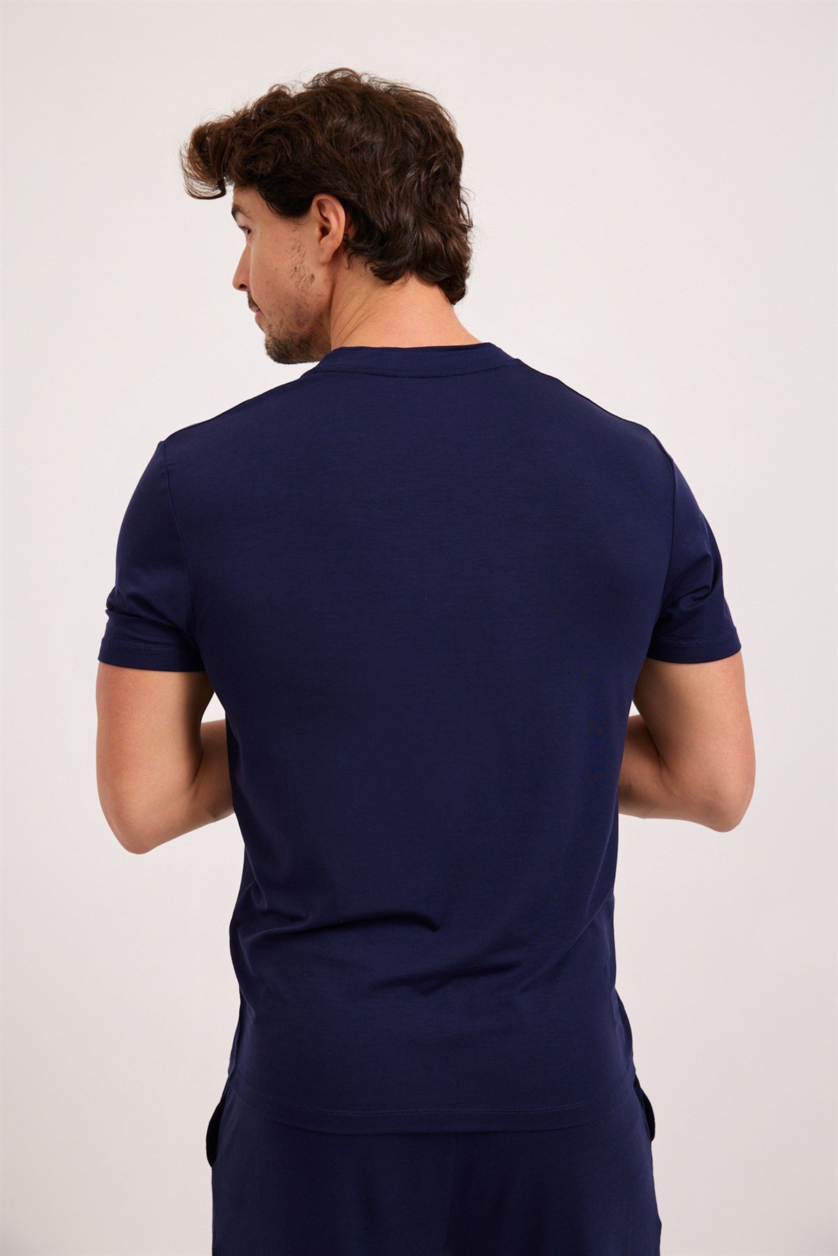 Erkek Silver V Yaka Pijama Üst Lacivert