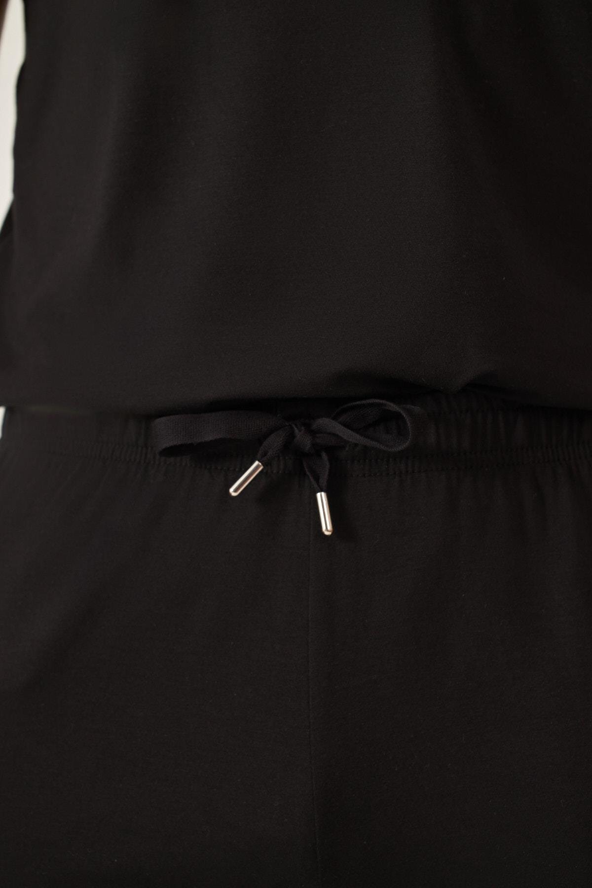 Mens Black Drawstring Shorts