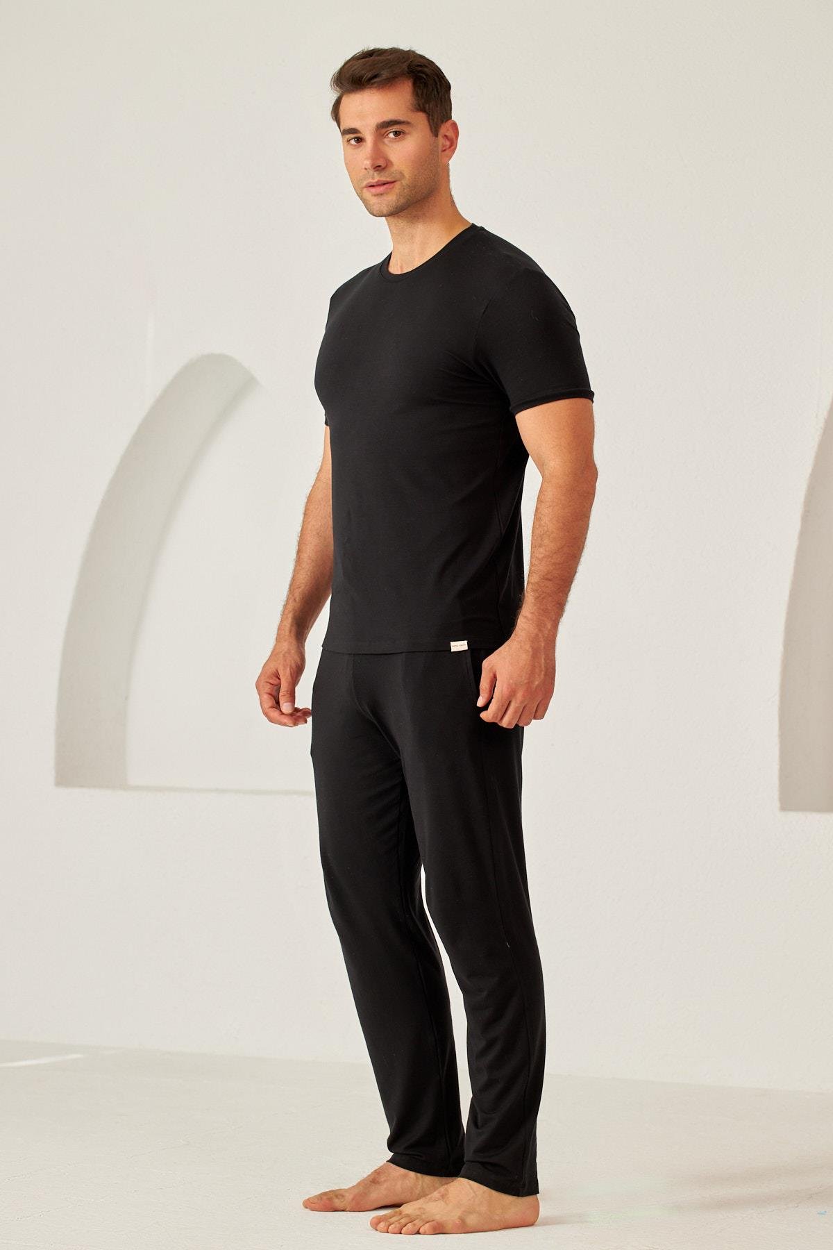 Mens Black Drawstring Sweatpants