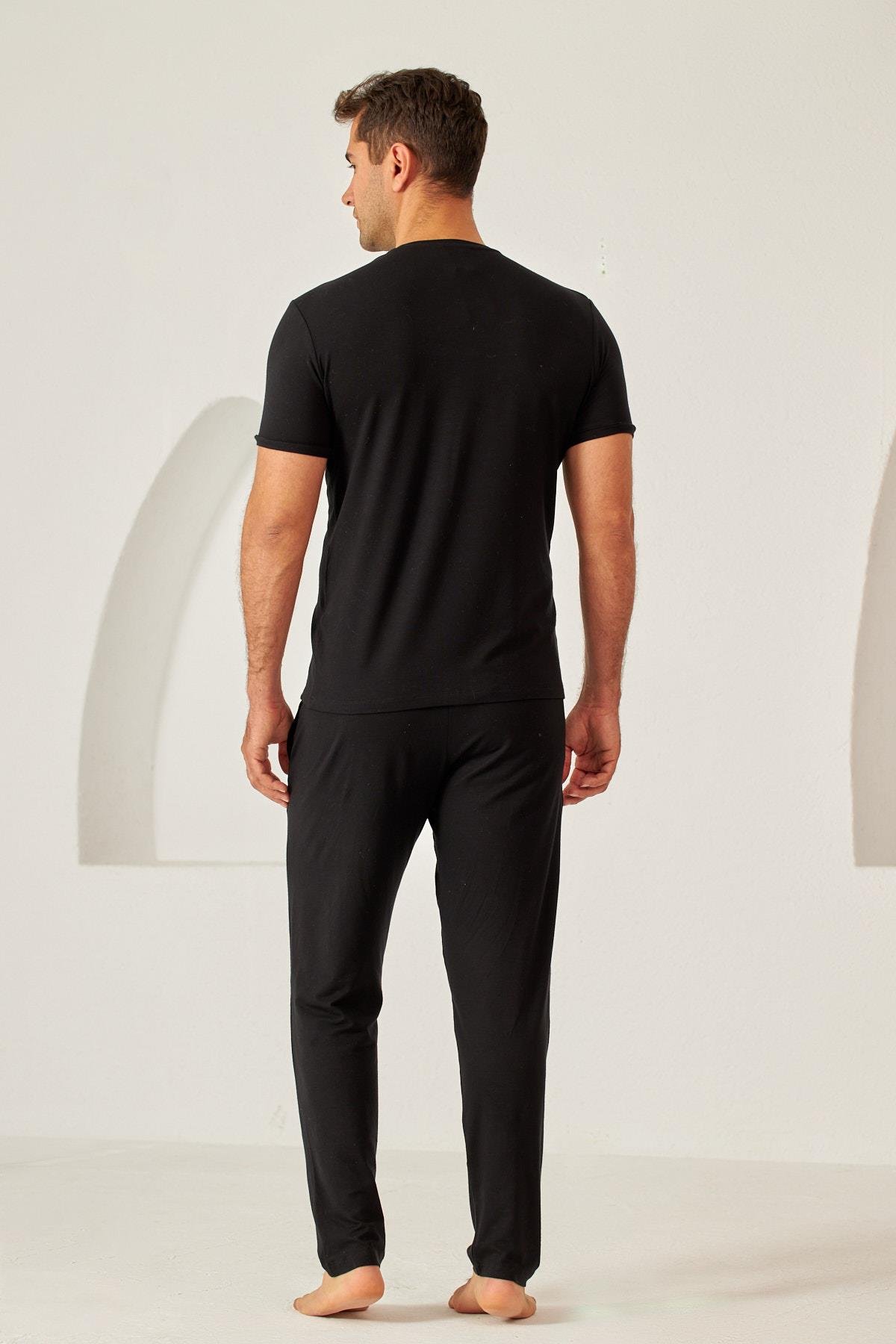 Mens Black Drawstring Sweatpants