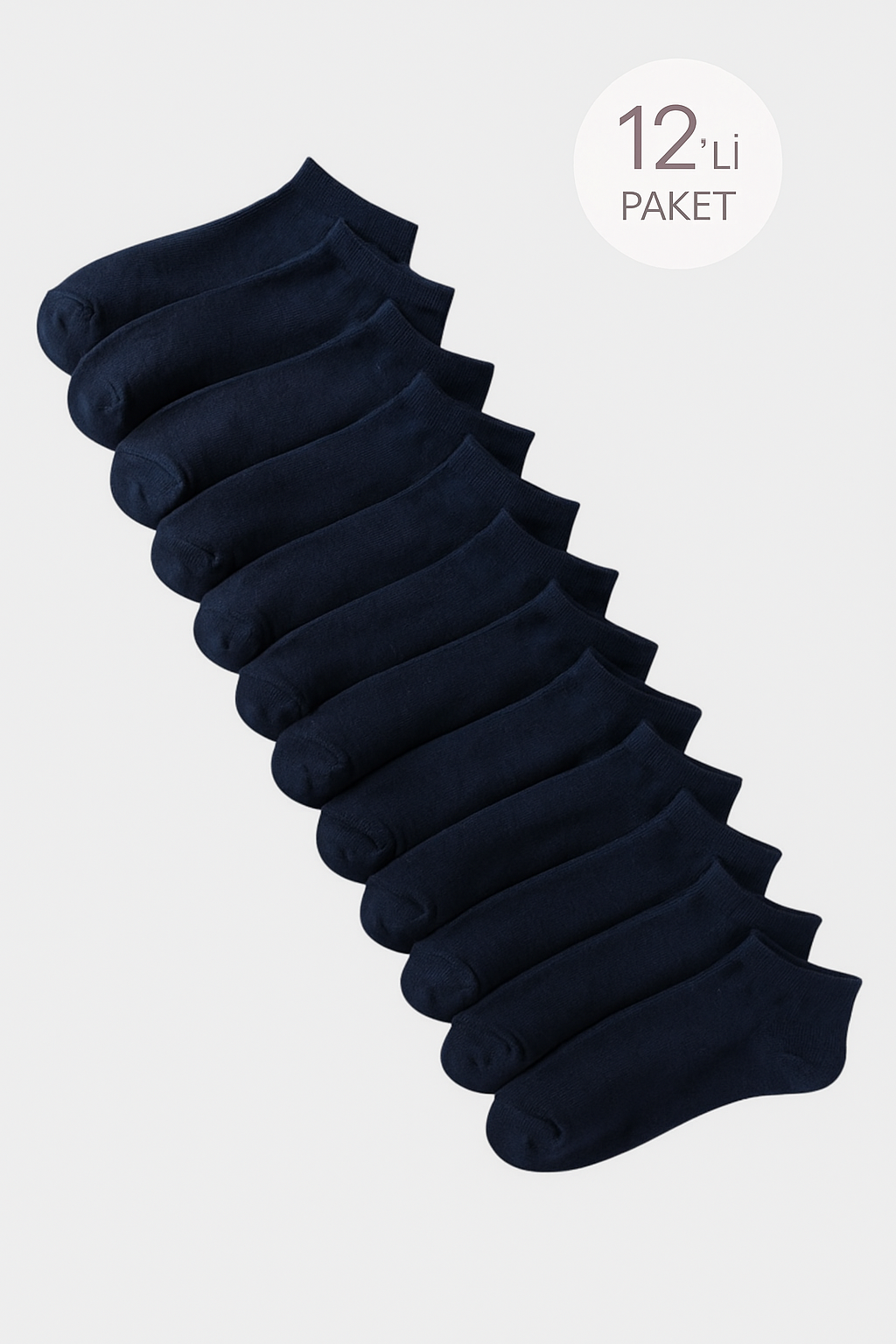 Unisex 12'li Basic Step Çorap Lacivert