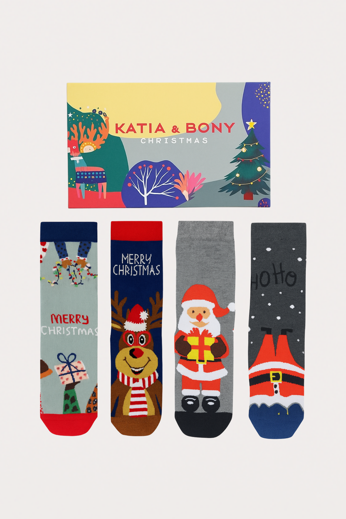 Unisex 4lü Paket Yılbaşı Kutulu Soket Çorap 