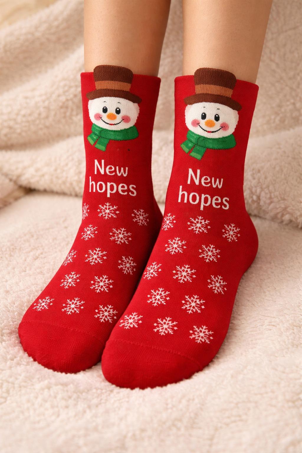 Yılbaşı Soket Çorap Kırmızı
