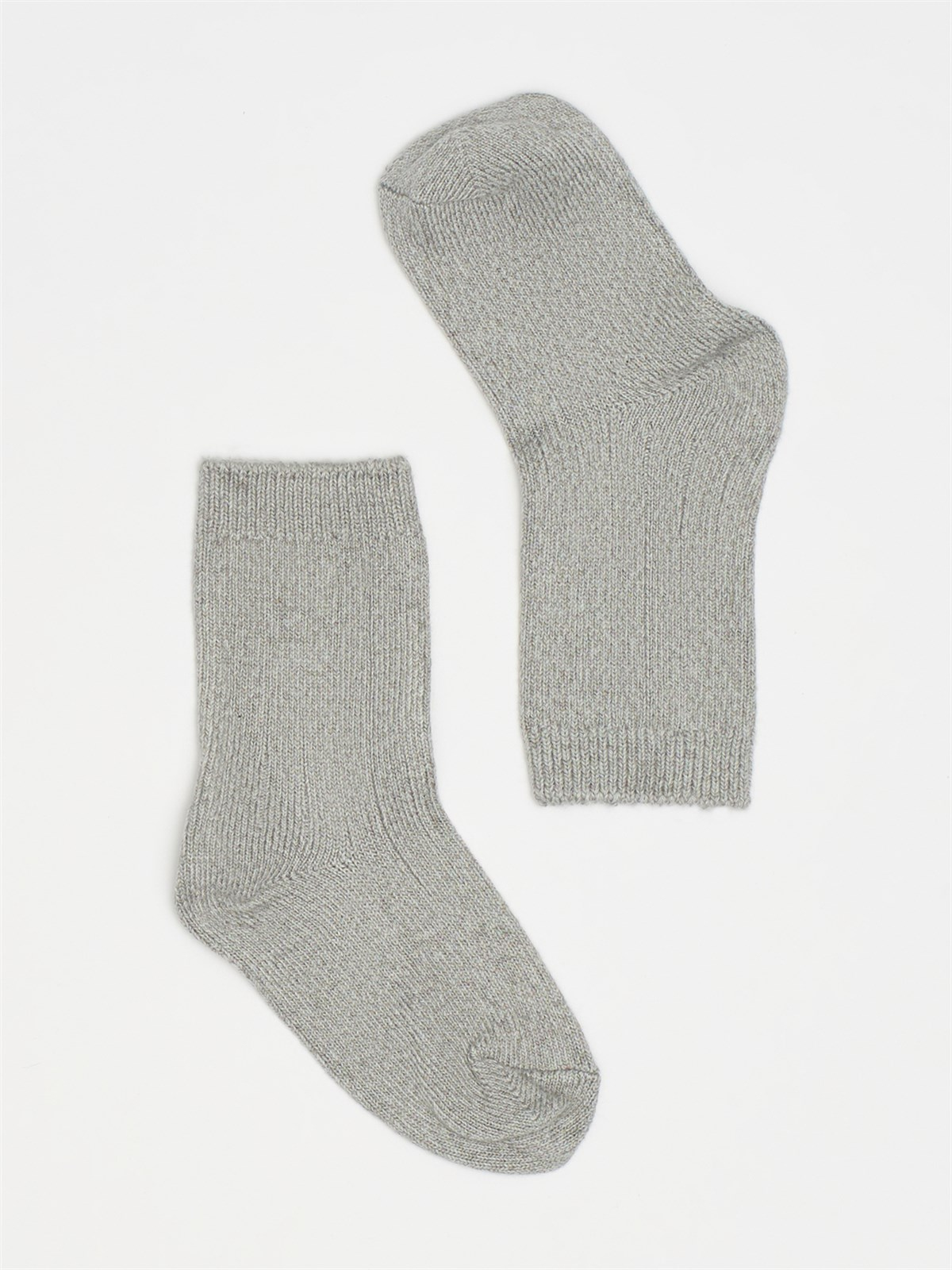 001 Cashmere Çocuk Soket Çorap-Gri-Melanj.
