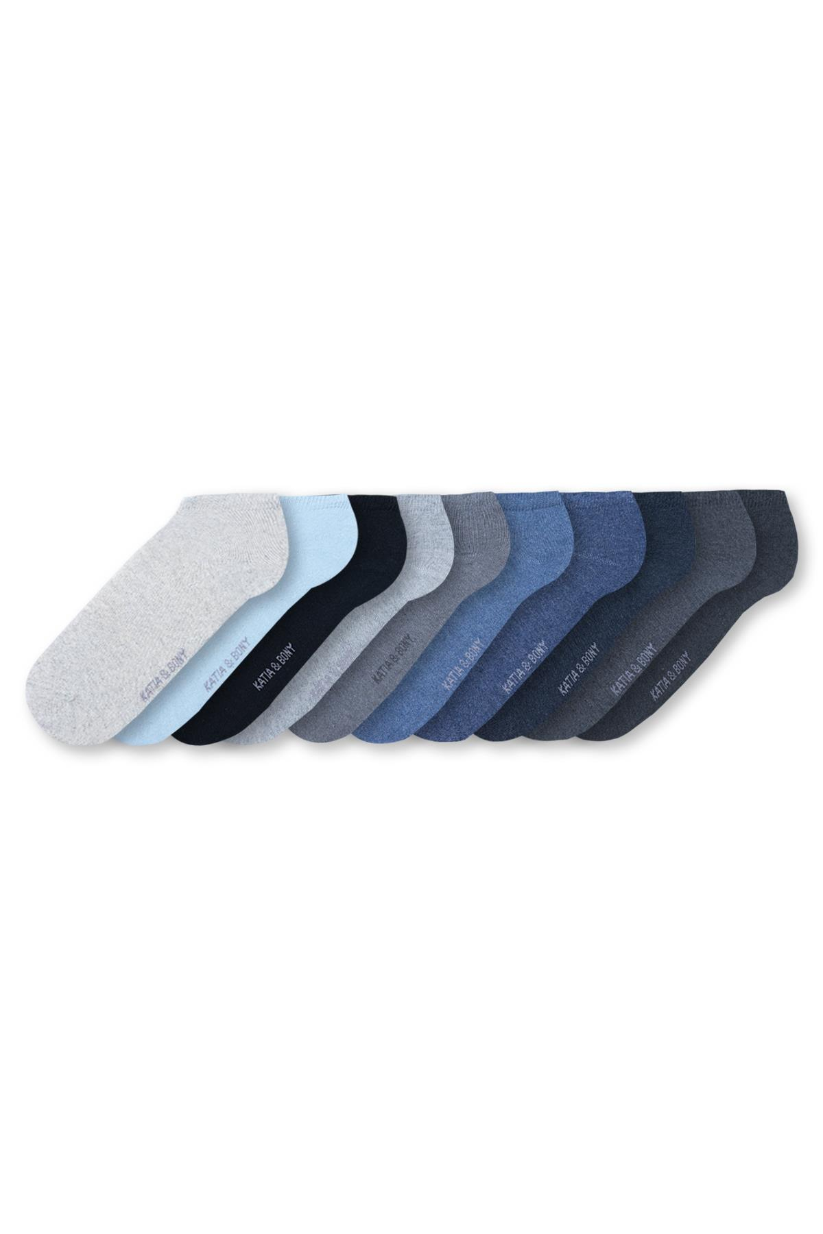 10'Lu Paket Recycled Erkek Step Çorap ÇOK RENKLİ