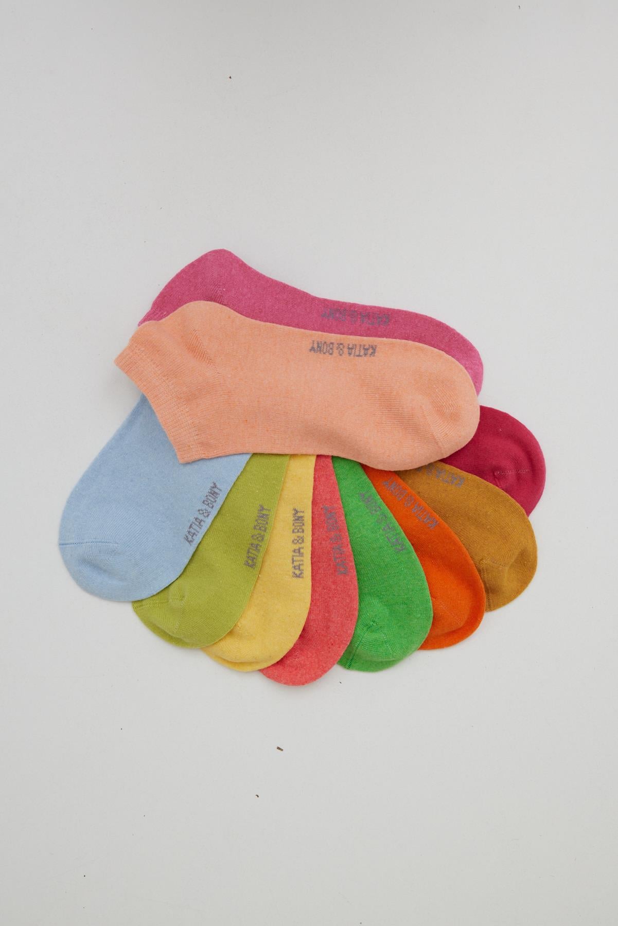 10'Lu Paket Recycled Kadın Step Çorap ÇOK RENKLİ
