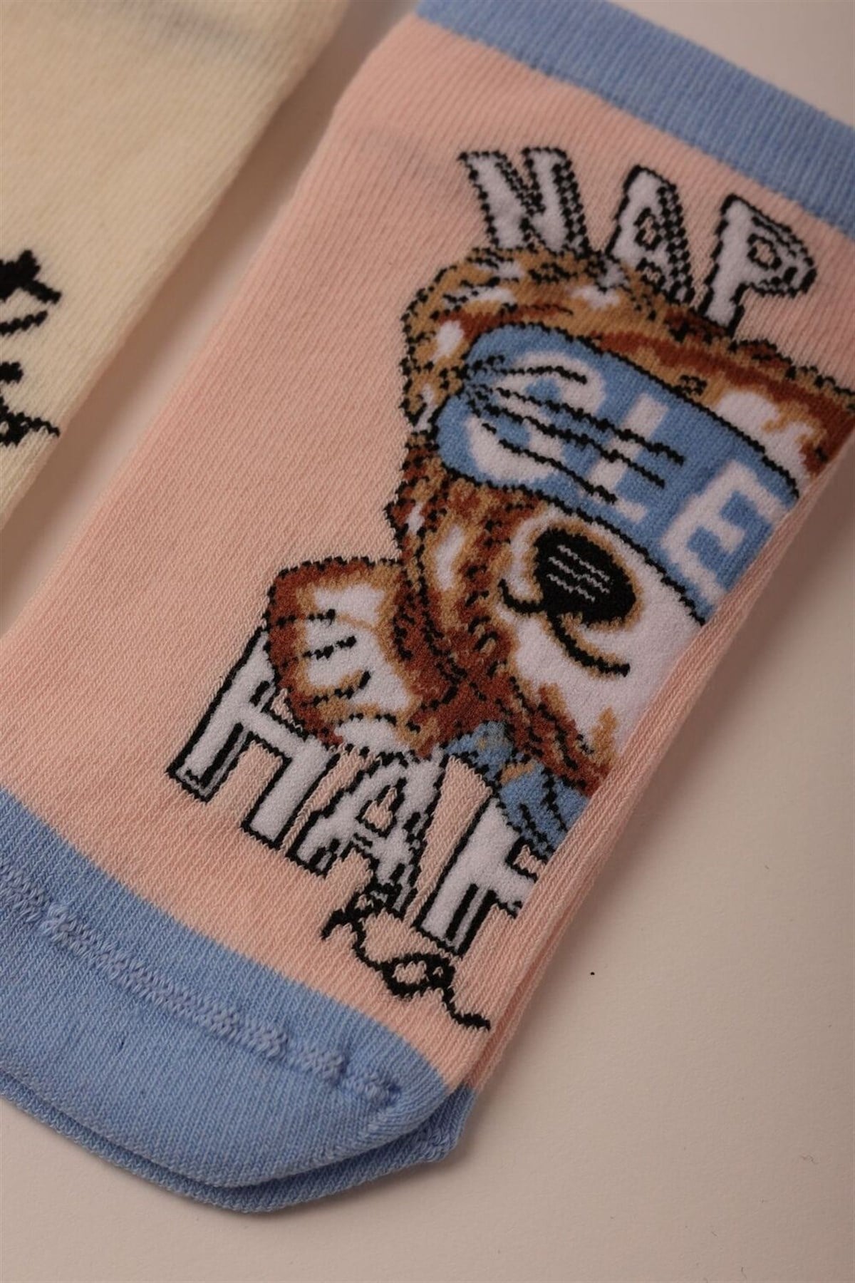 12201K2016 4PCK NAP TIME GIRLS STEP SOCKS-Desenli
