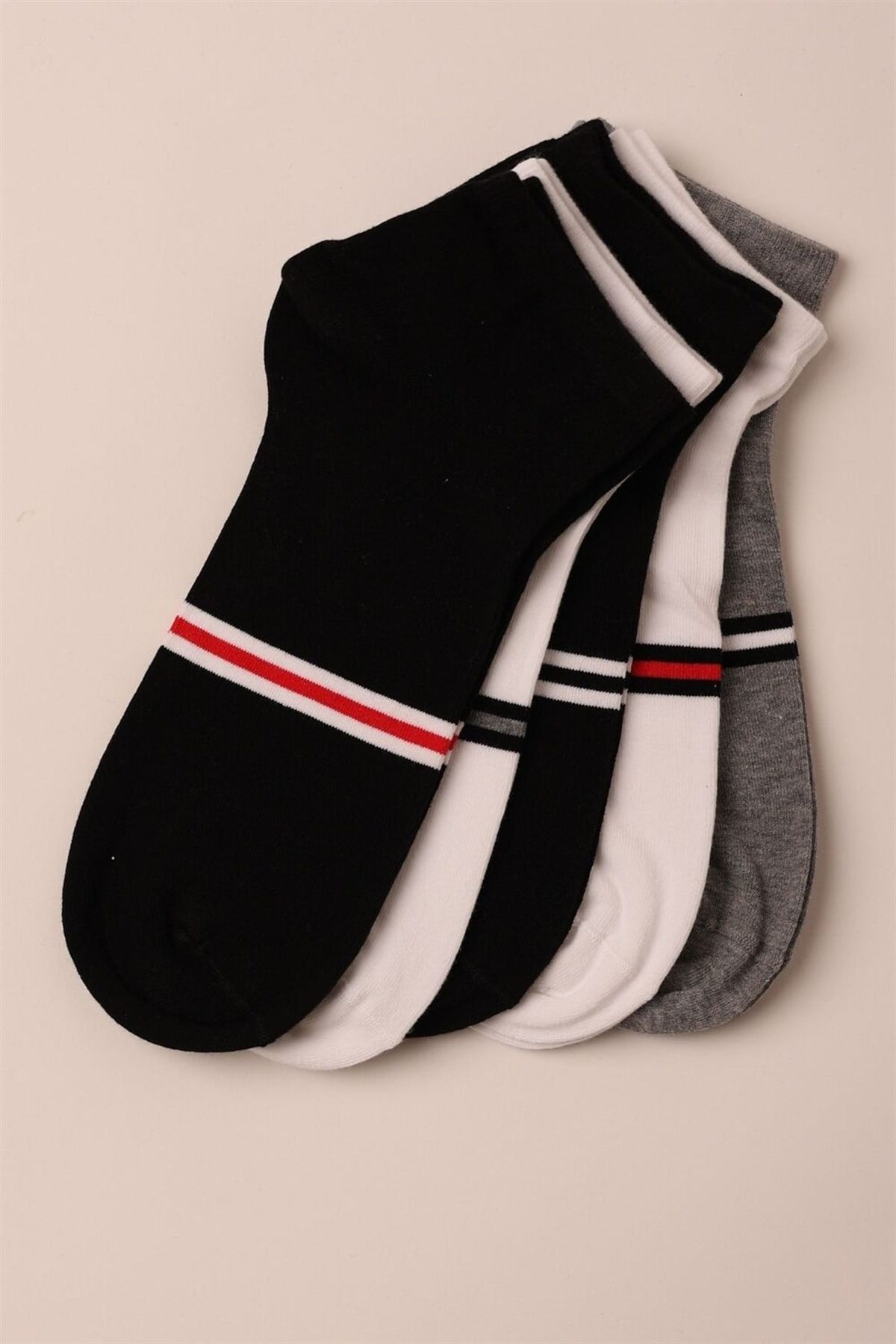 12201M4011 5PCK TRACK MEN STEP SOCKS-Siyah/Beyaz/GREY