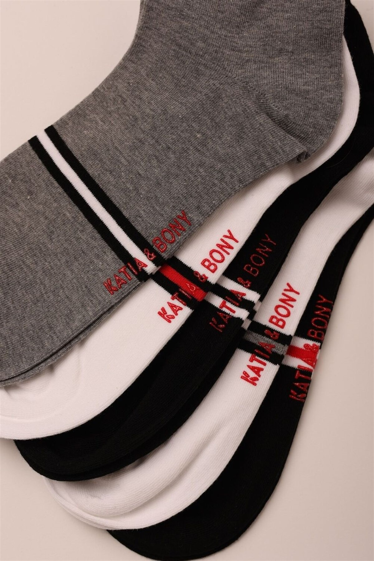 12201M4011 5PCK TRACK MEN STEP SOCKS-Siyah/Beyaz/GREY