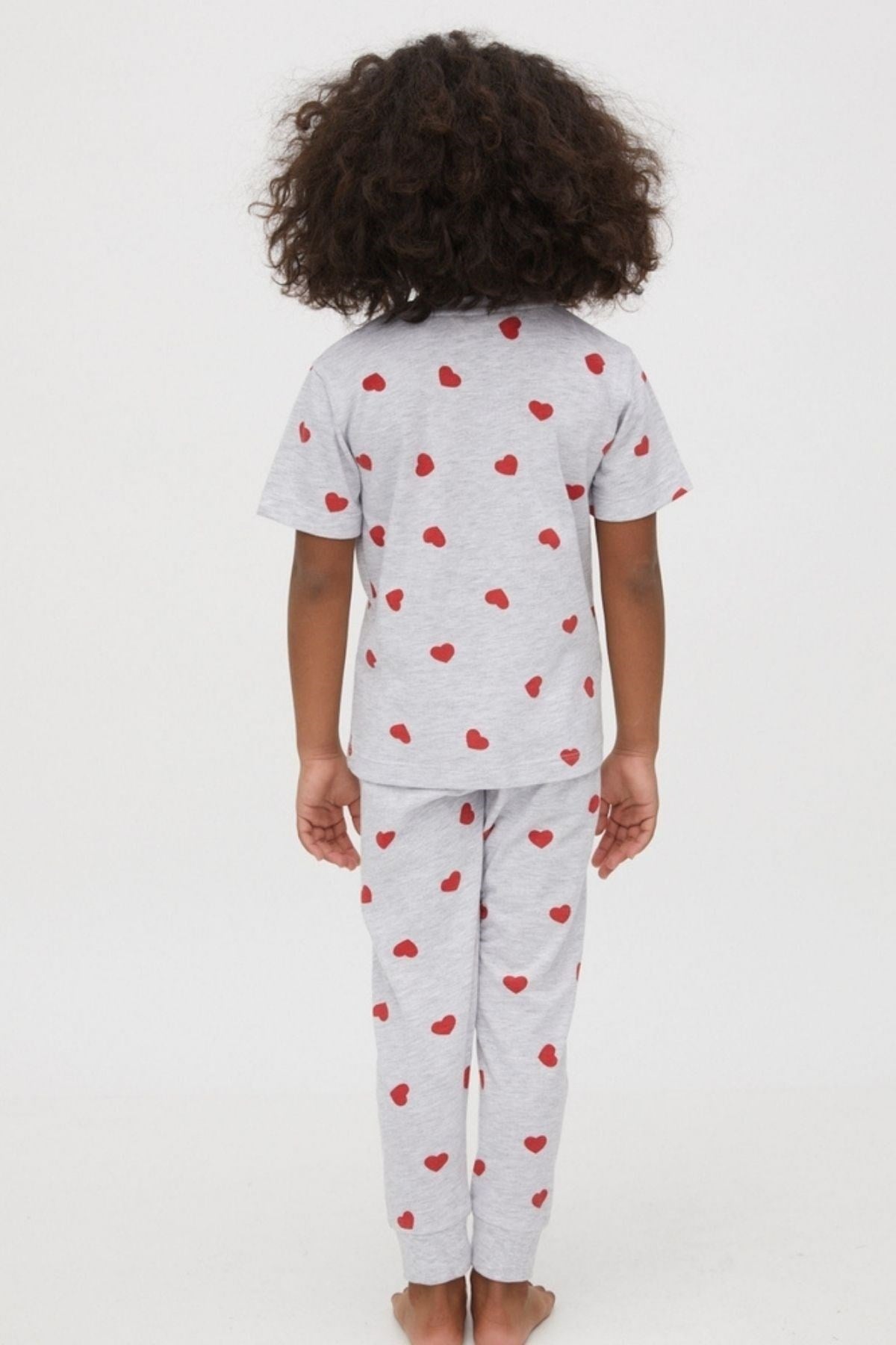 12212K2024 LOVELY KALPLİ KIZ ÇOCUK PİJAMA TK.-Desenli