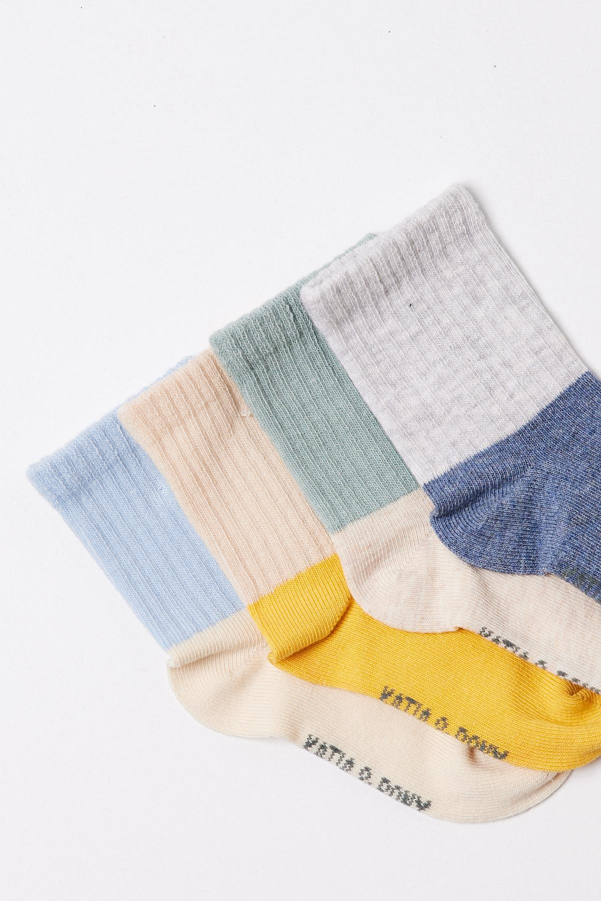 12401G2028  4 LÜ BEBEK SOKET ÇORAP ÇOK RENKLİ