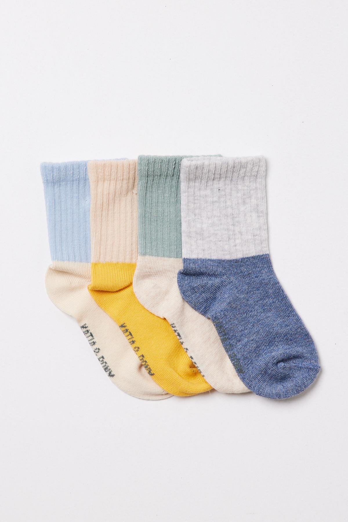 12401G2028  4 LÜ BEBEK SOKET ÇORAP ÇOK RENKLİ