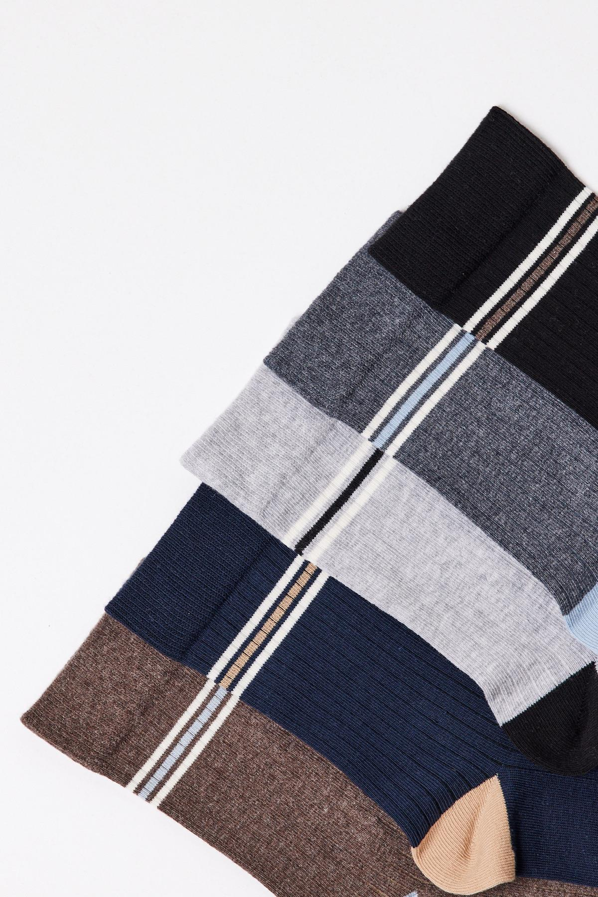 12401G2034  5PCK ERKEK SOKET ÇORAP Desenli