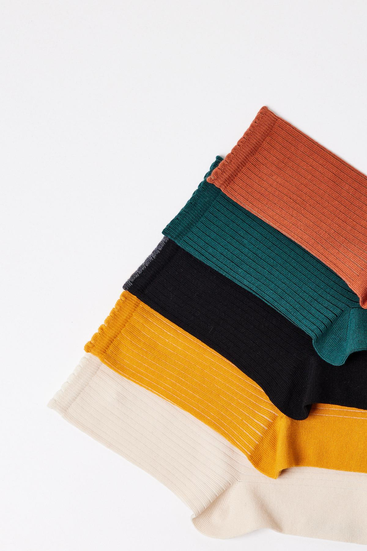 12401G2038  5PCK KADIN SOKET ÇORAP ÇOK RENKLİ