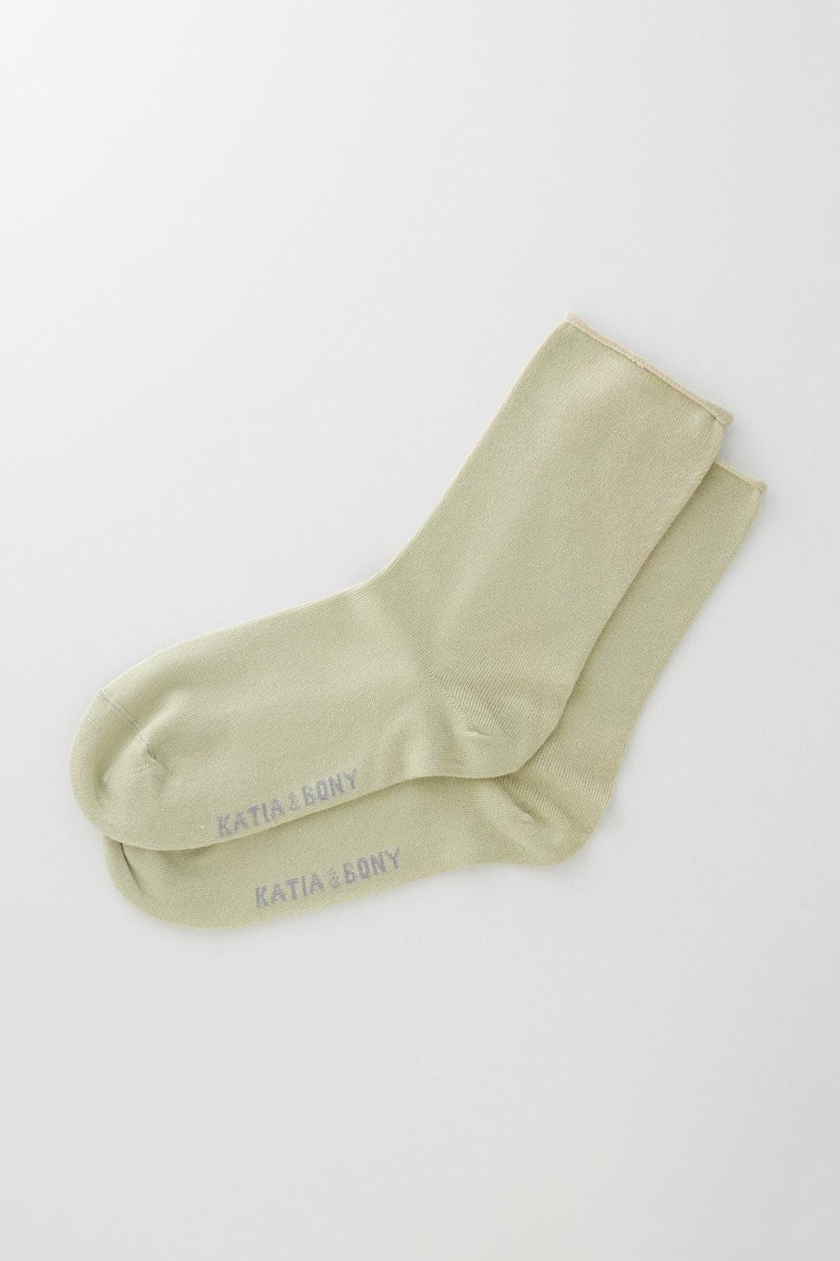 12401G2069 LASTİKSİZ MODAL KADIN ÇORAP Yeşil