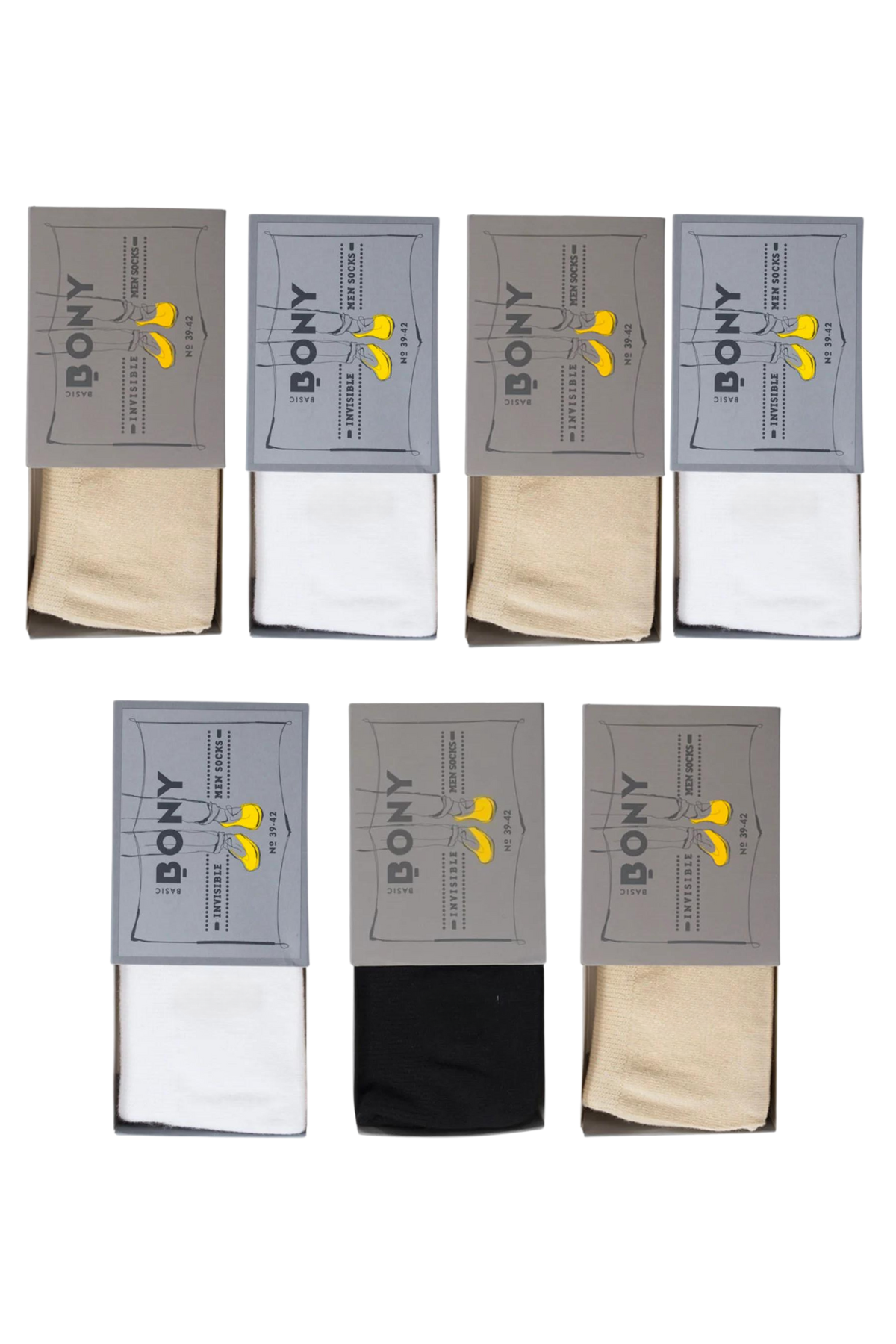 12401G2127 7 PCK BASIC INVISIBLE ÇORAP ÇOK RENKLİ