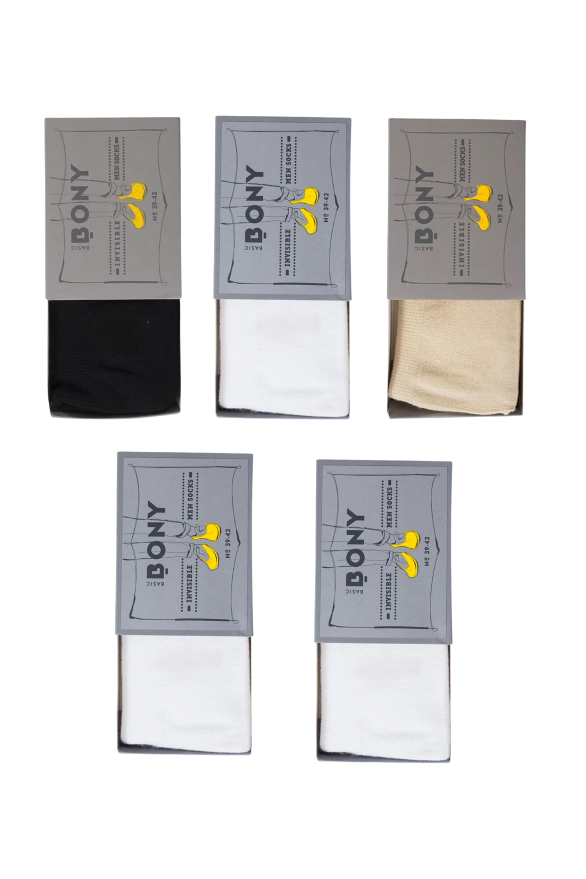 12401G2128 5 PCK BASIC INVISIBLE ÇORAP ÇOK RENKLİ