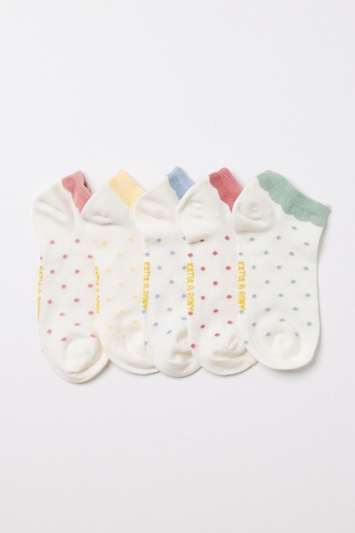 12401G2147 5 PCK KIZ ÇOCUK STEP ÇORAP ÇOK RENKLİ