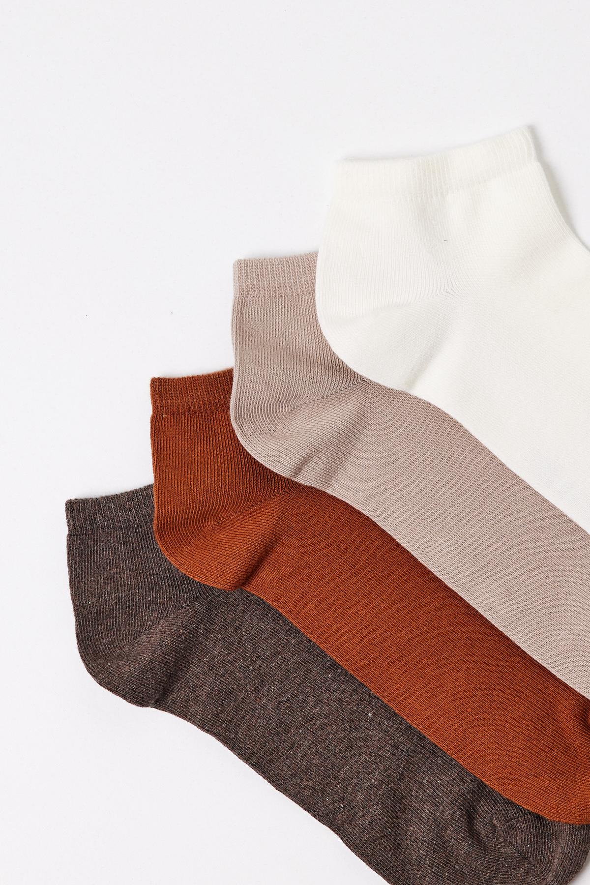 12401G2163 4 PCK ERKEK STEP ÇORAP MIX Kahverengi Karışık