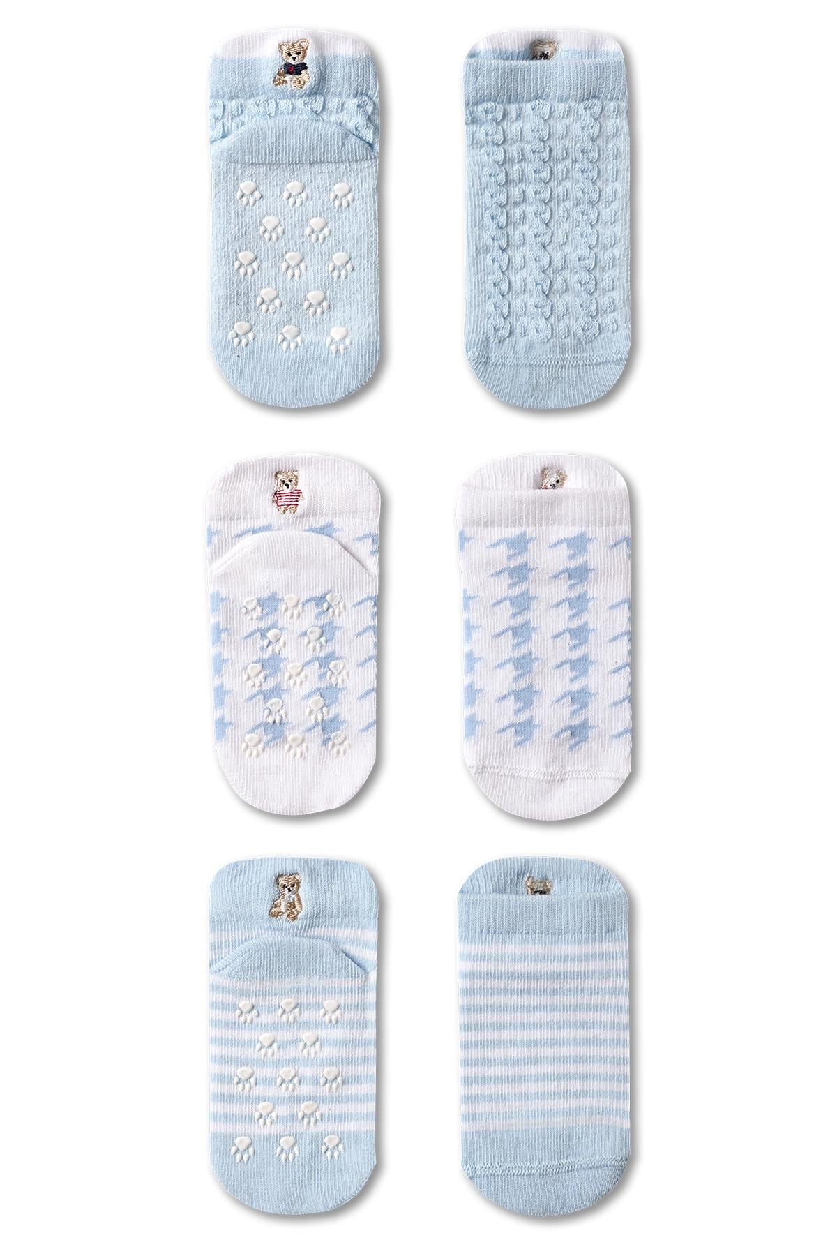 12401G2172  BEBEK 3 PCK STEP ÇORAP MAVİ