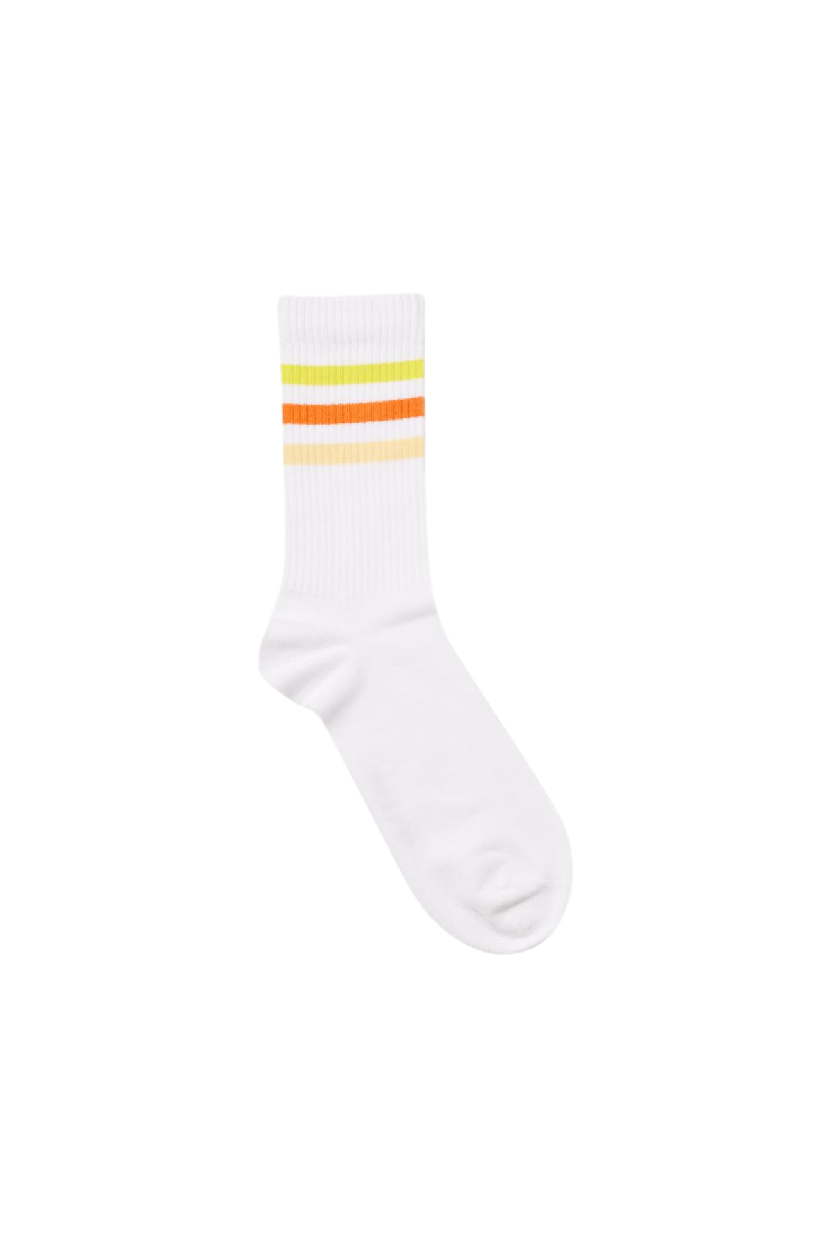 12401G2202 UNISEX BİLEK ÇİZGİLİ SOKET ÇORAP Beyaz/Pembe