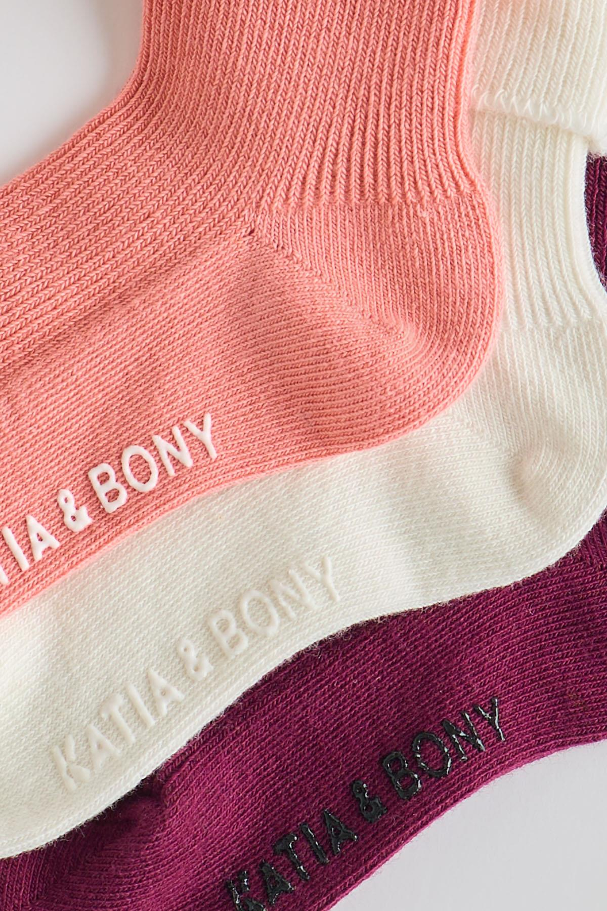 12401G2232 3PCK ÇOCUK SOKET ÇORAP PEMBE