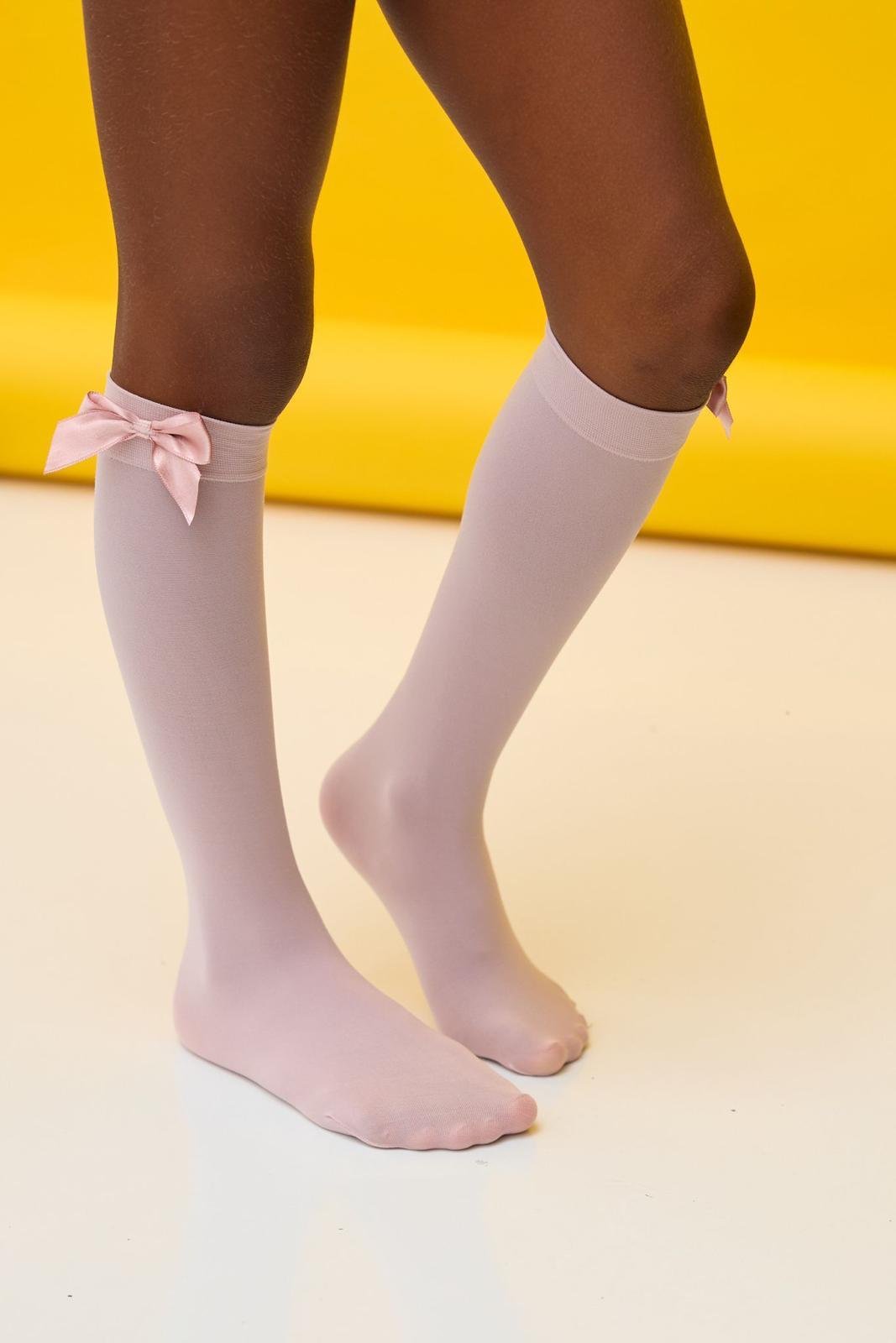 12401G2242 AKSESUARLI ÇOCUK DİZALTI ÇORAP Pembe