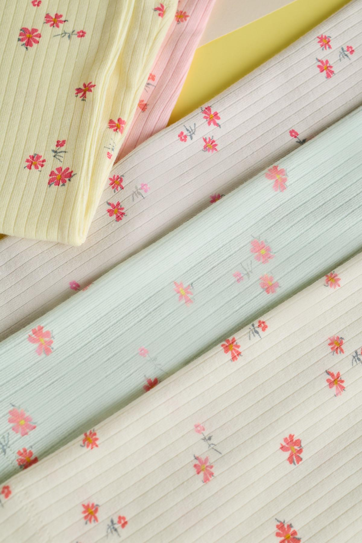 12401G2264 KIZ ÇOCUK RİBANALI ÇİÇEK  DESENLİ İNCE ASKILI ATLET ÇOK RENKLİ