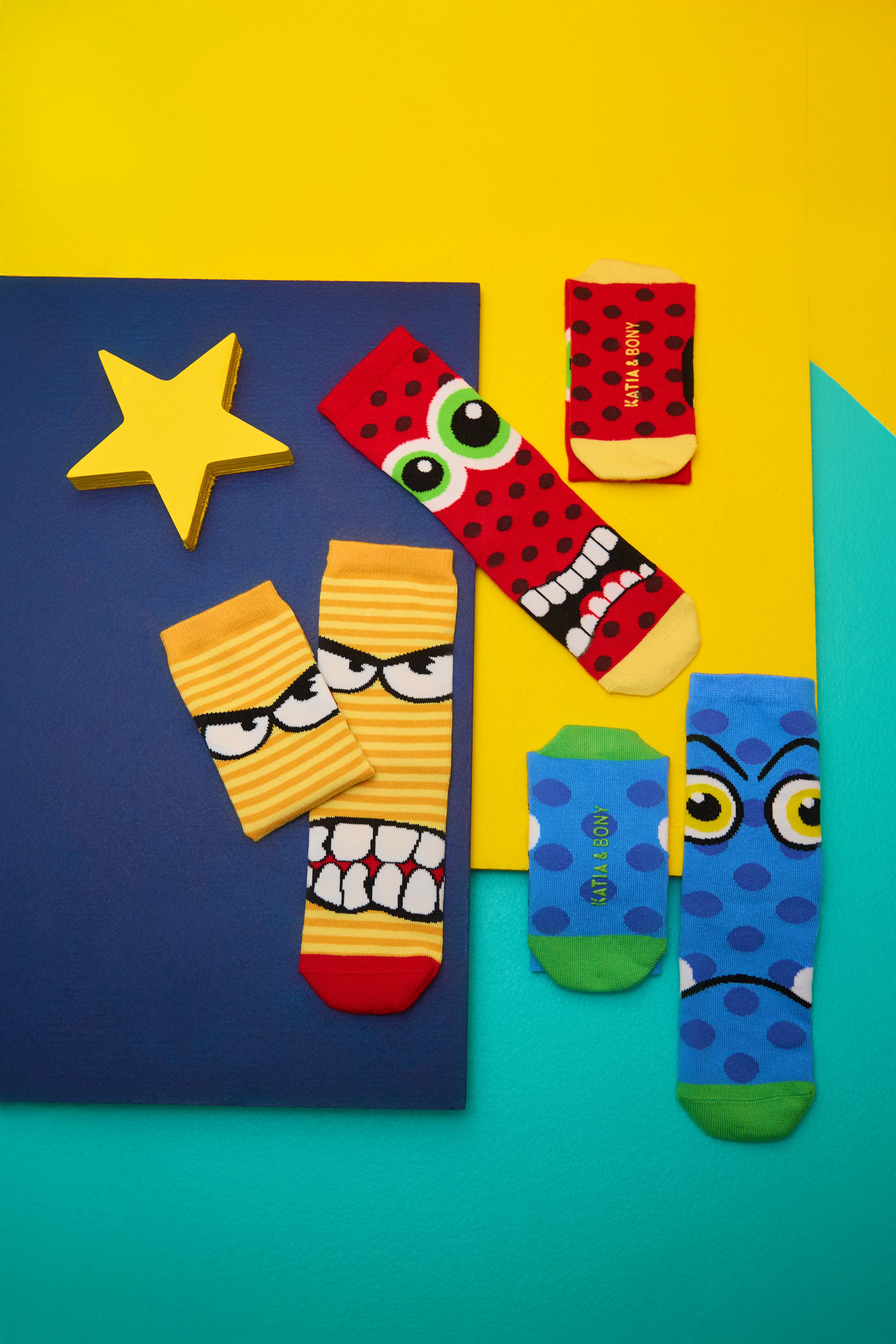 12501G1004 SEVİMLİ CANAVAR ÇOCUK SOKET ÇORAP Desenli