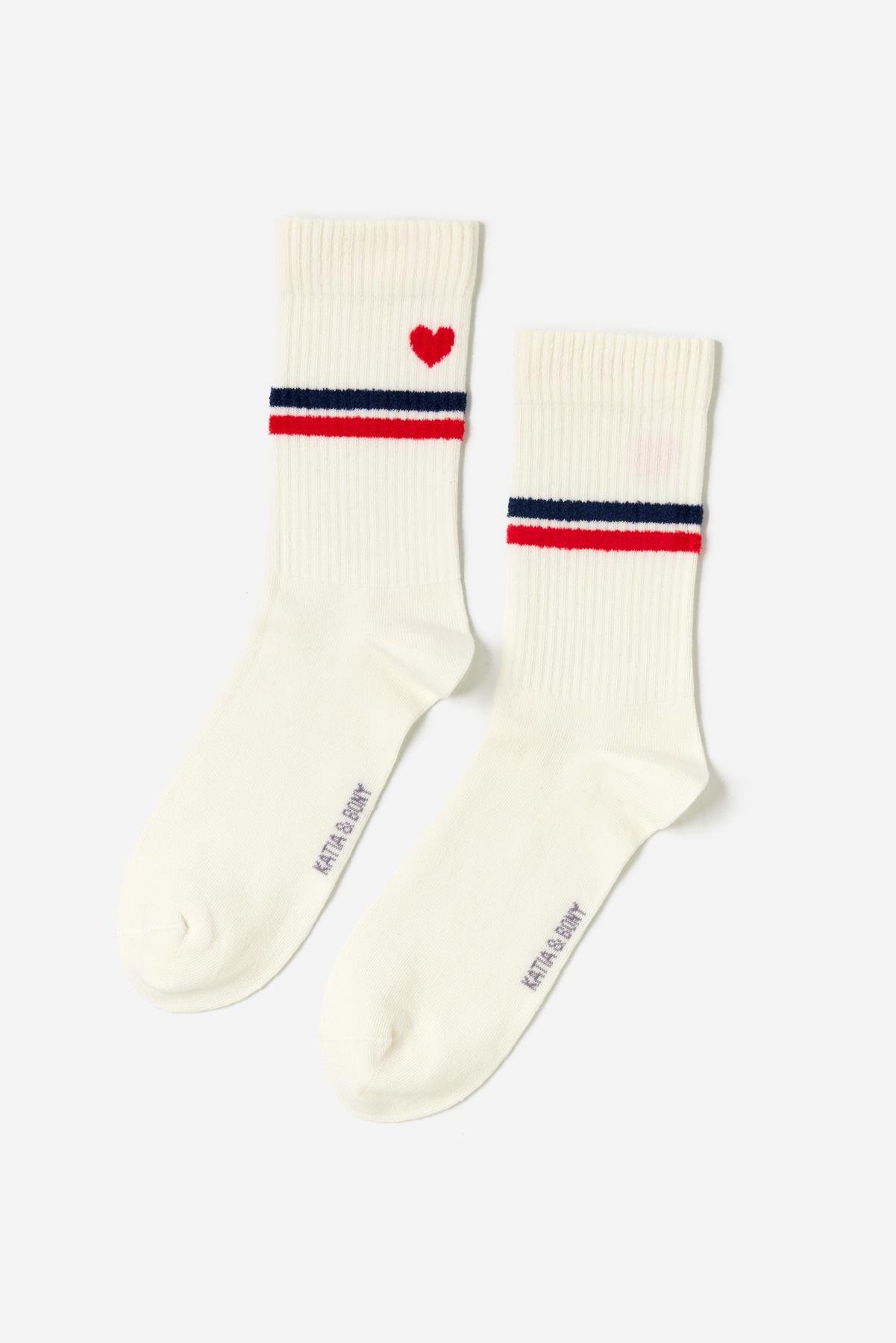 12501U2001 4PCK BASKILI UNISEX SOKET ÇORAP Beyaz Karışık