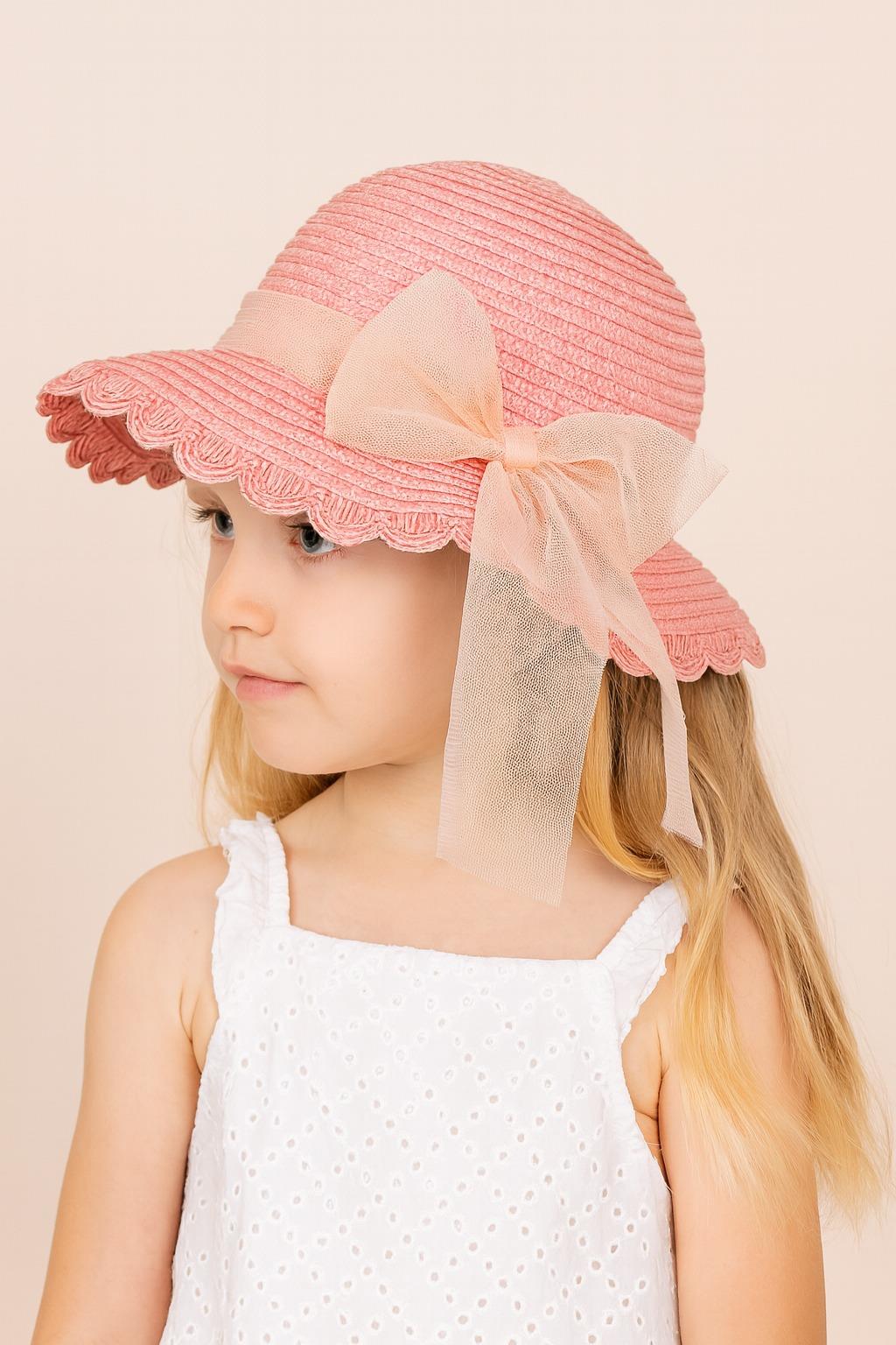 12505B5001 FİYONK AKSESUARLI BEBEK HASIR ŞAPKA Pembe