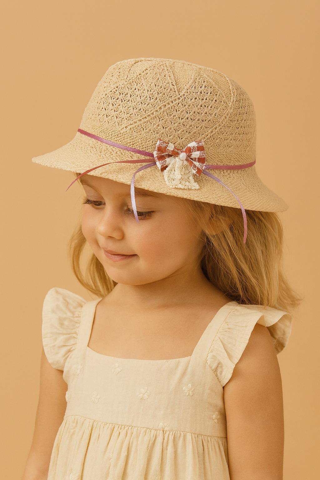 12505B5002 KURDELELİ BEBEK MERSERIZE ŞAPKA KREM