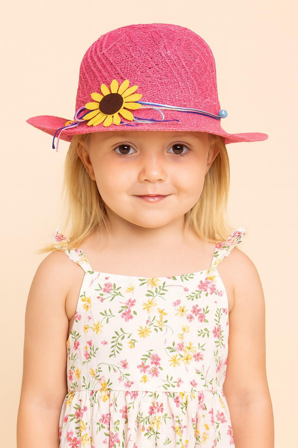 12505K5004 ÇİÇEK AKSESUARLI ÇOCUK MERSERIZE ŞAPKA FUŞYA