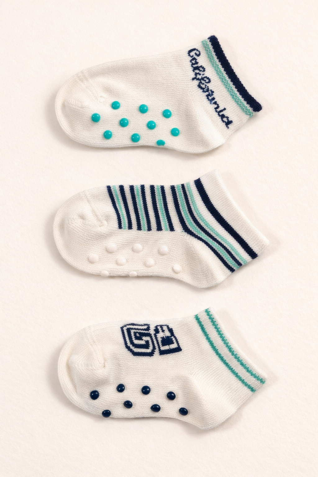 12601B1006 3PCK CALIFORNIA BEBEK STEP ÇORAP EKRU