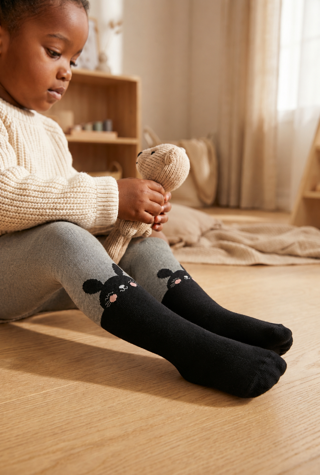 2Pck Anımal Prınt Baby Pantysocks Patterned
