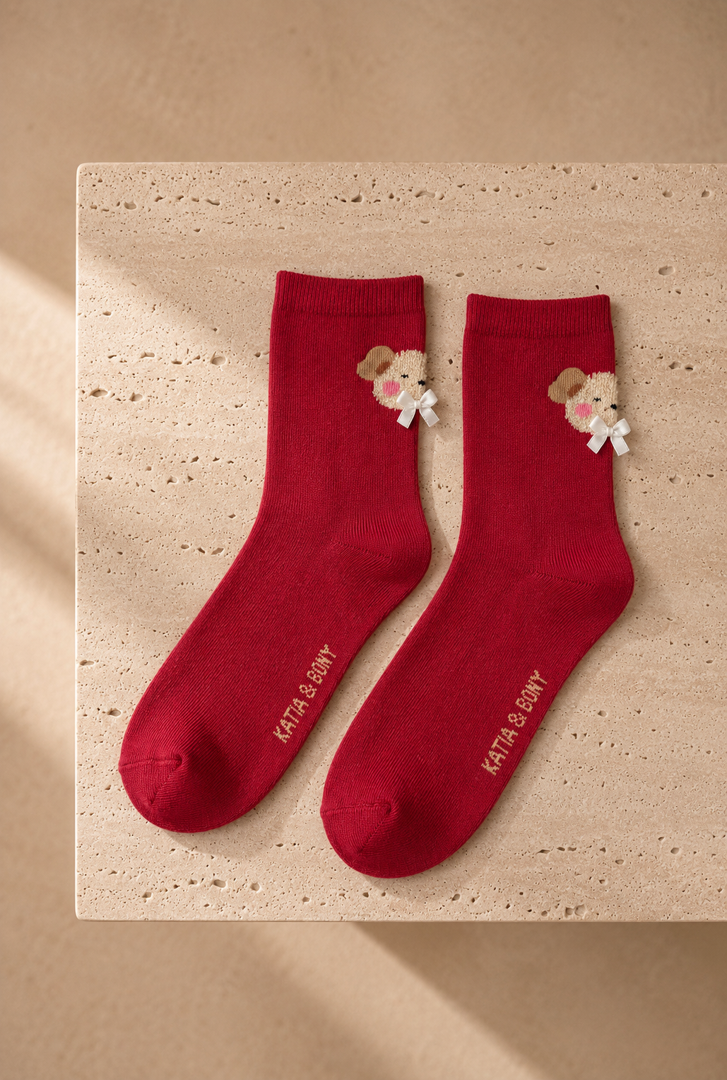 Teddy Women's Socks Socks Claret Red
