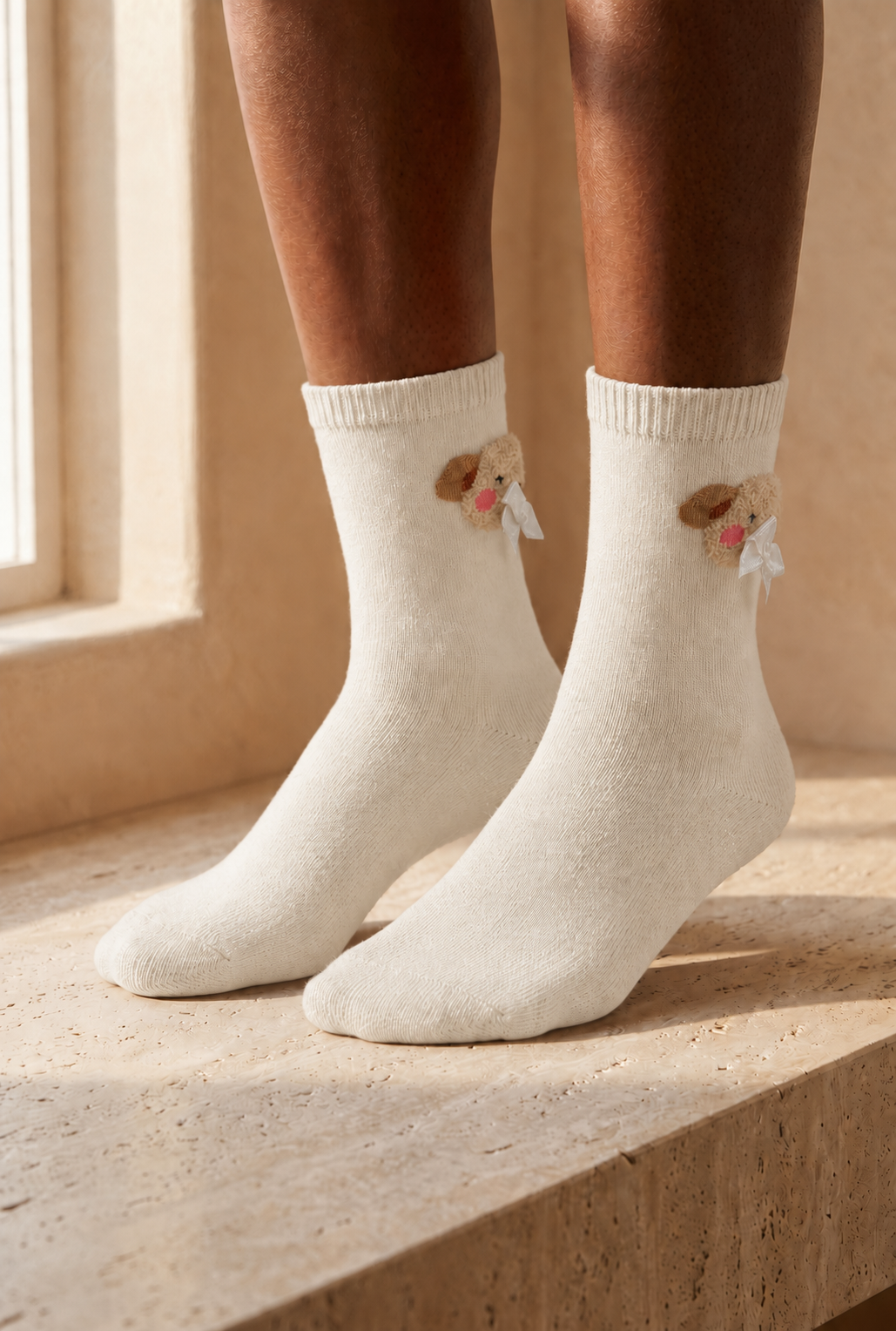 Teddy Women's Socks Ecru