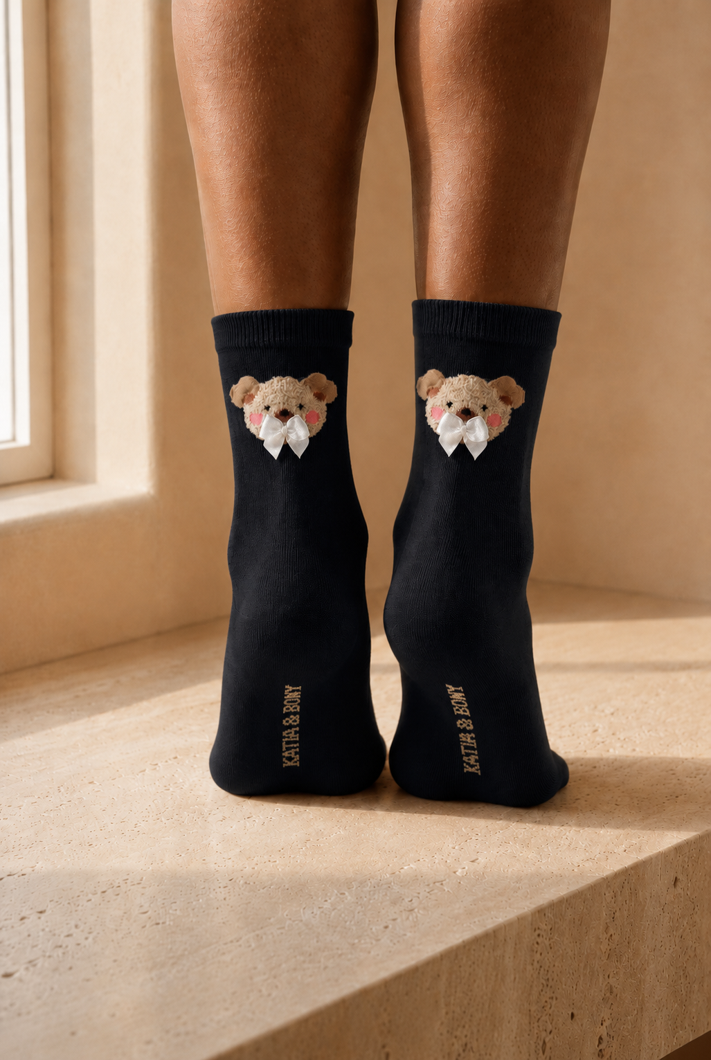 Teddy Women Socket Socks Black