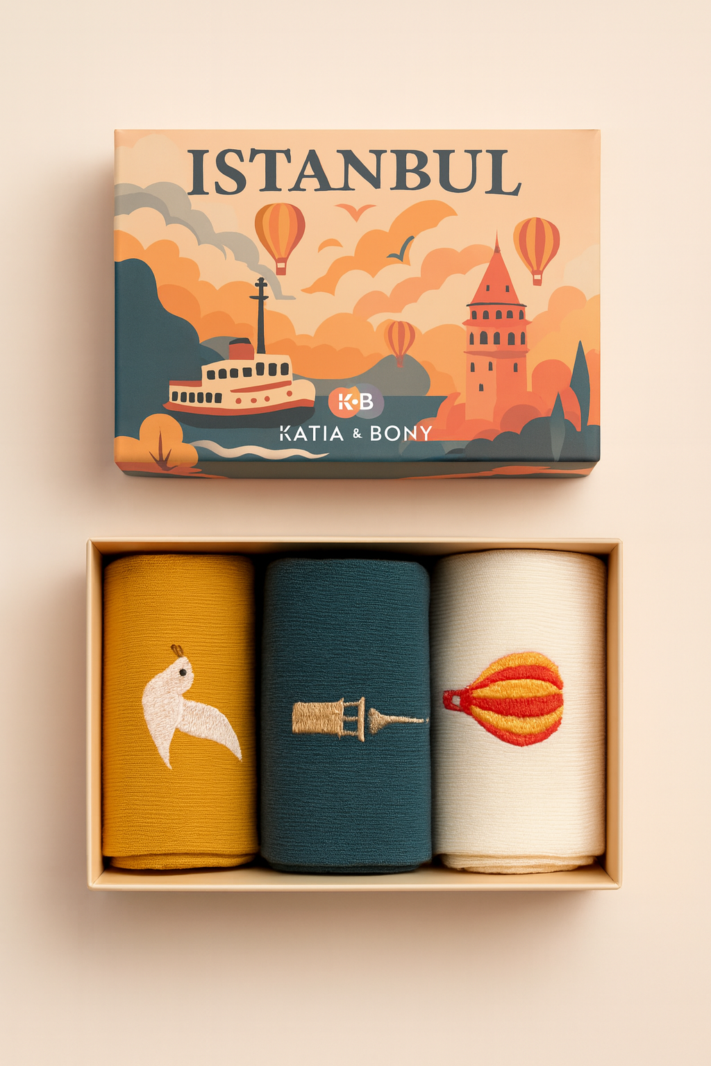 12601U4003 3PCK ISTANBUL GULL BOXED UNISEX SOCKET SOCKS ÇOK RENKLİ