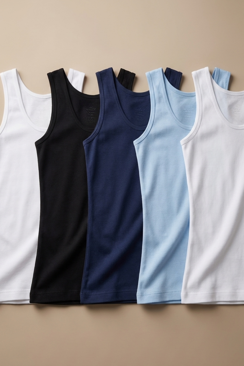 12603E2017 5PCK BASIC KIZ ÇOCUK KALIN ASKILI ATLET ÇOK RENKLİ