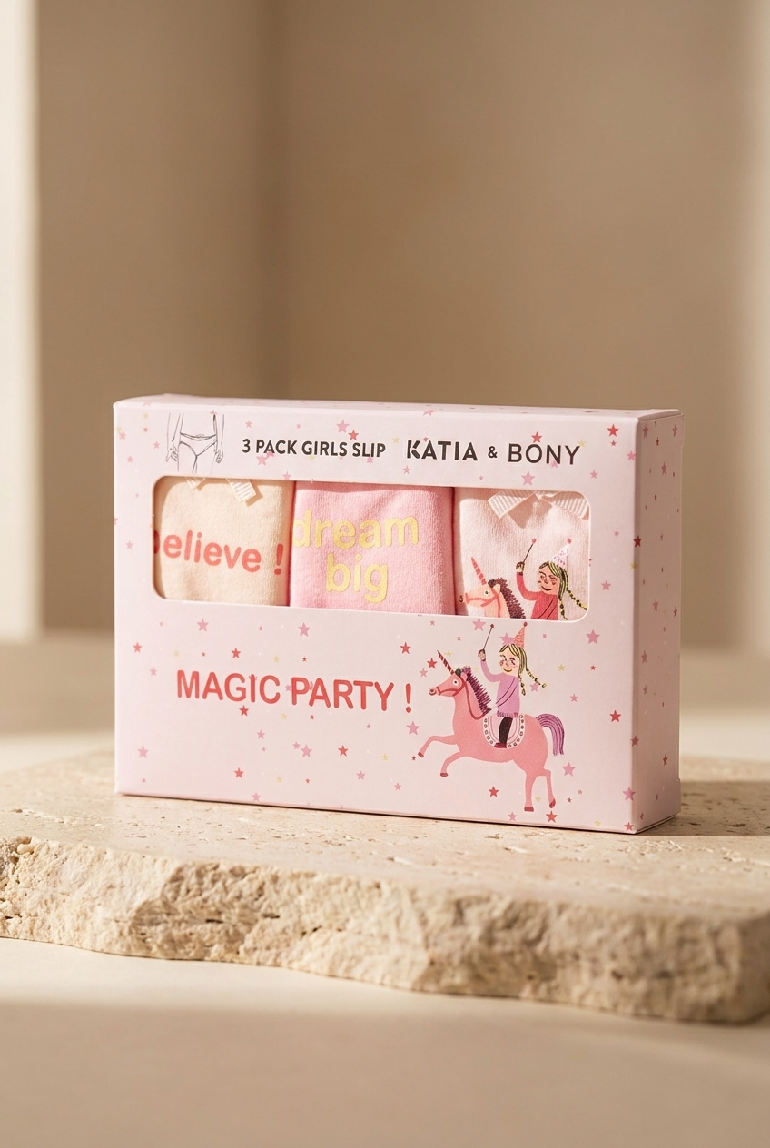 3Pck Unıcorn Gırl Boxed Slıp Pink