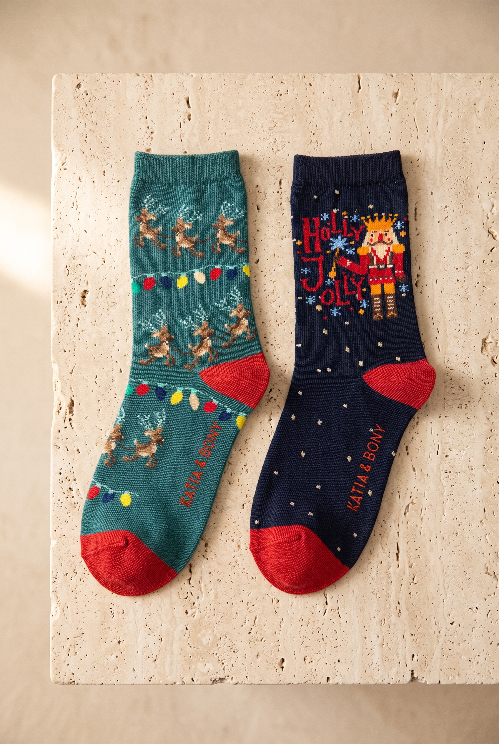 2 li Paket Holly Jolly Çocuk Soket Çorap