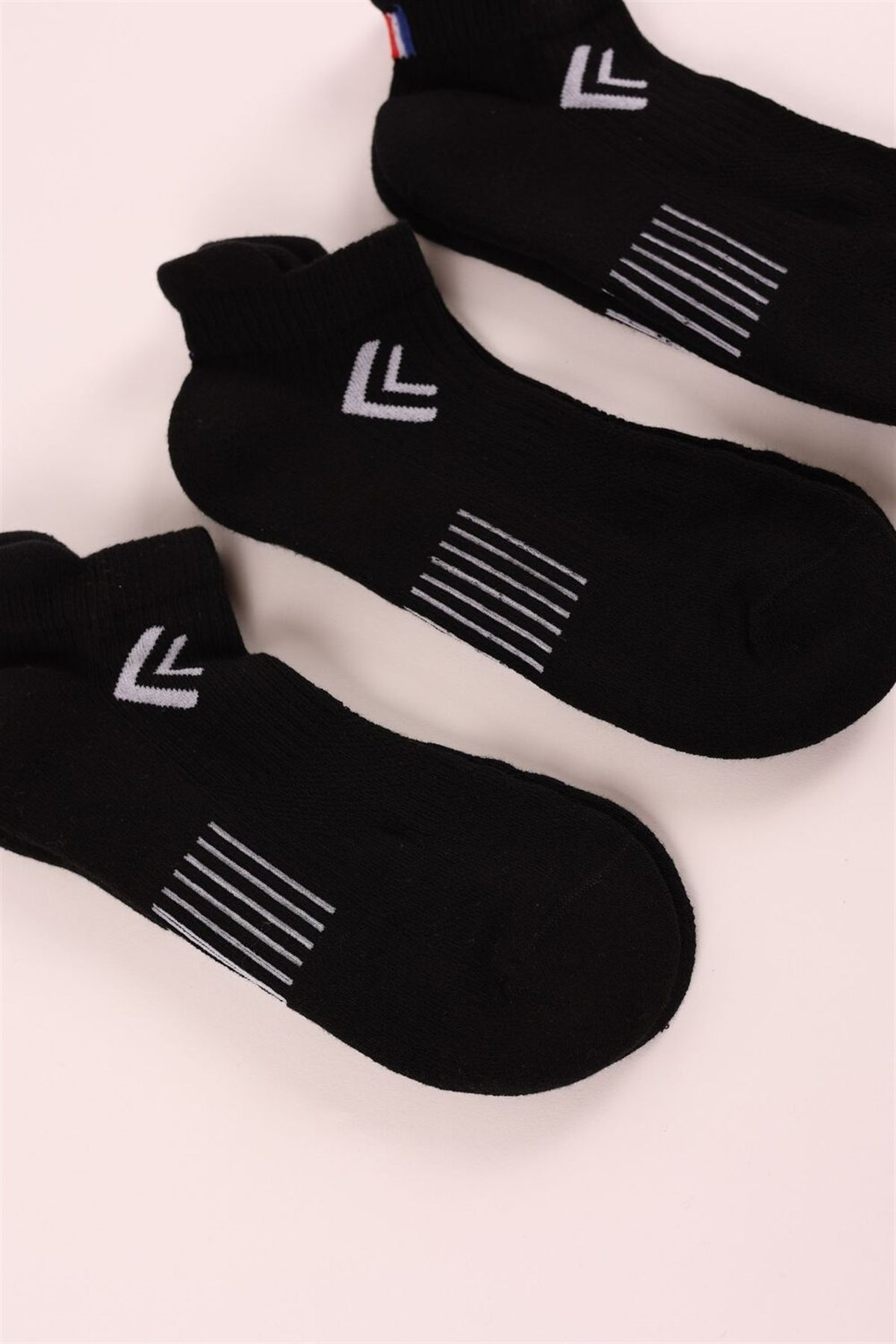 22101M4003 3PCK MEN COTTON GOLF STEP SOCKS-Siyah/Siyah/Siyah