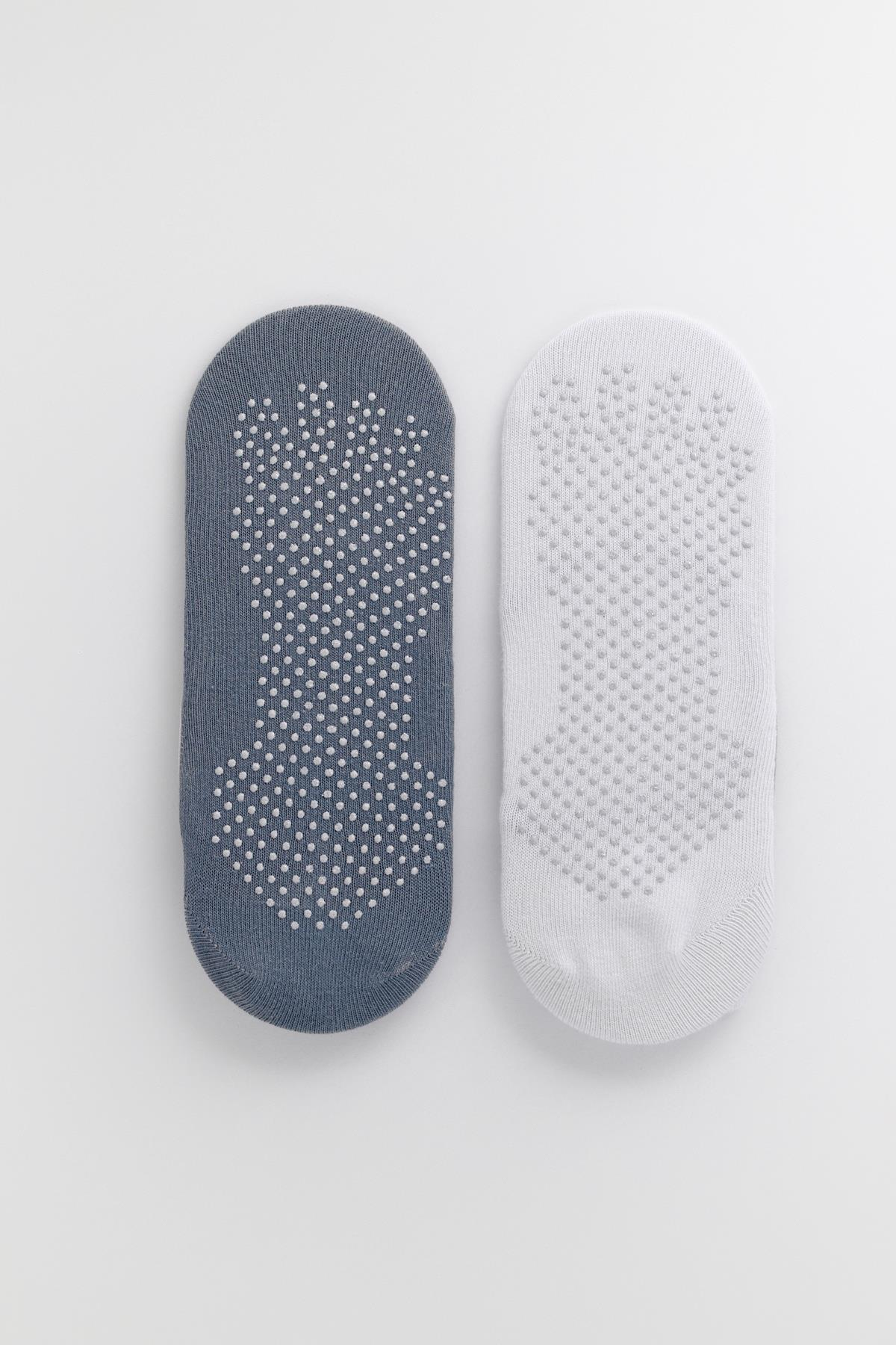 22401G4037 2PCK ASTA YOGA KADIN STEP ÇORAP KOYU MAVİ/MAVİ