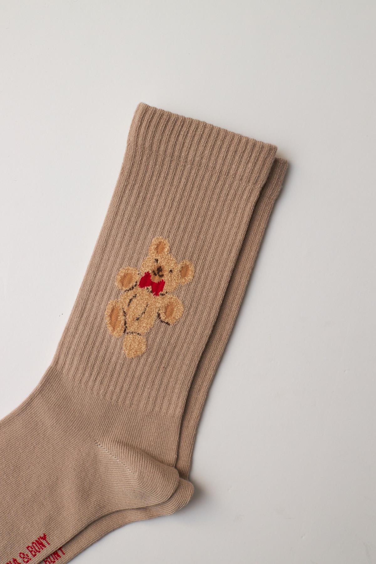 22401M4005 TEDDY DESENLİ SOKET ÇORAP Kahverengi