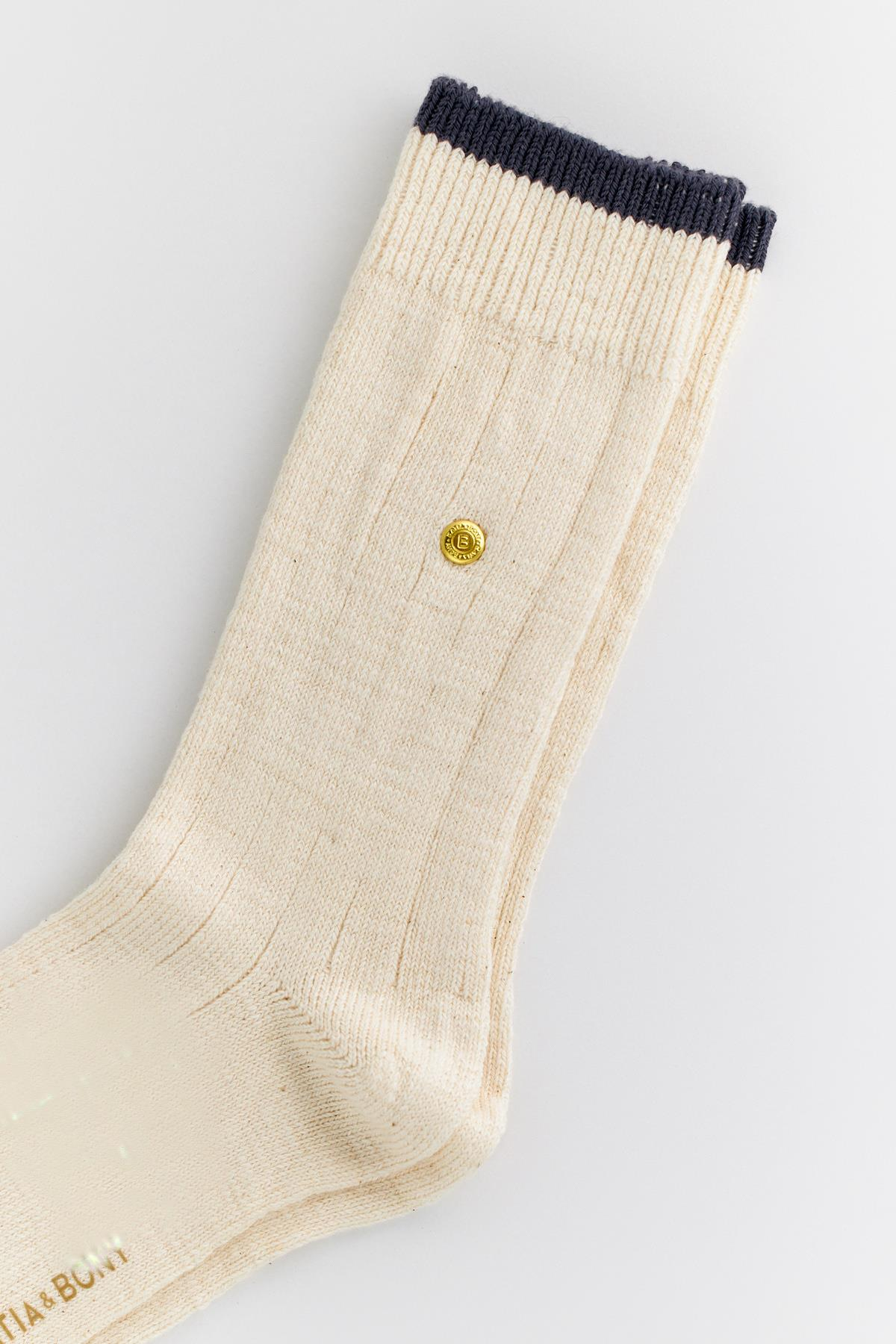 22401M4016 ZIMBALI EKOSE ERKEK SOKET ÇORAP EKRU-LACİVERT