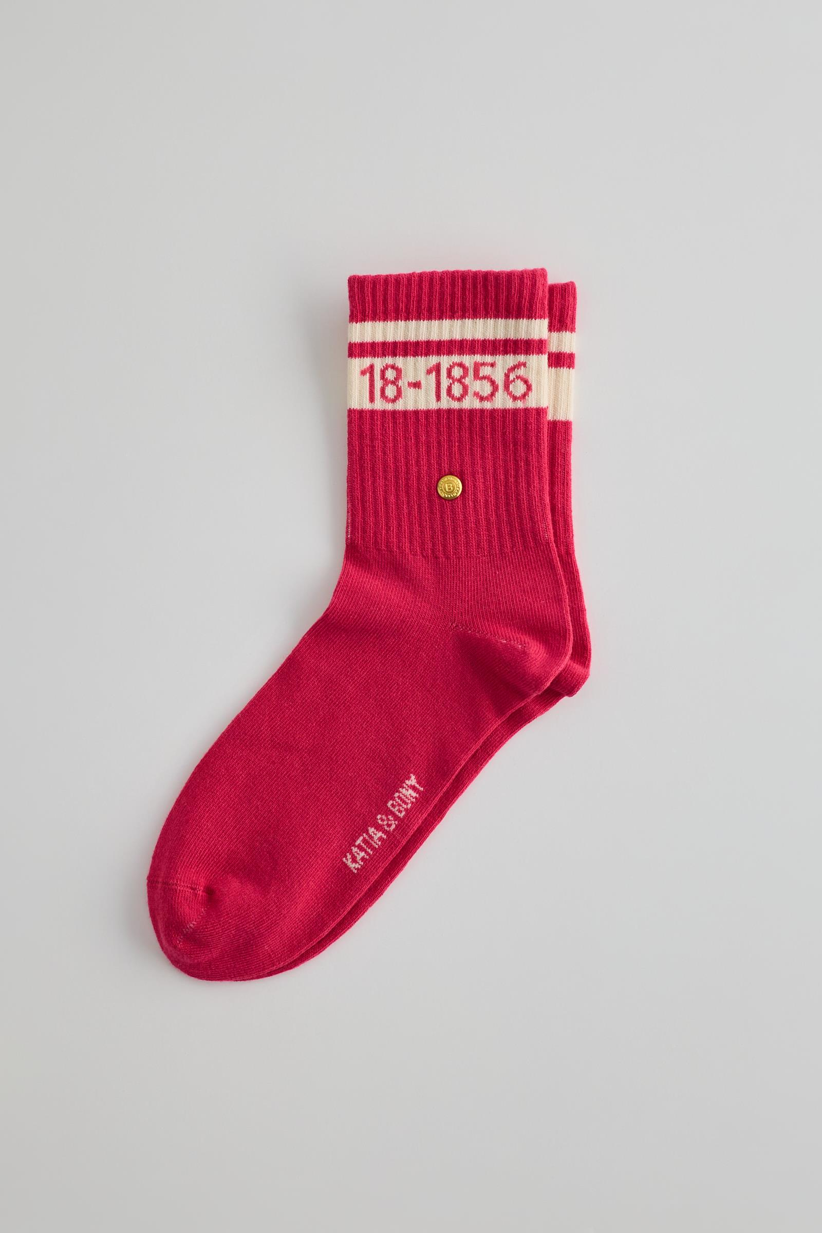 22401W3031 ŞERİTLİ KADIN SOKET ÇORAP Pembe