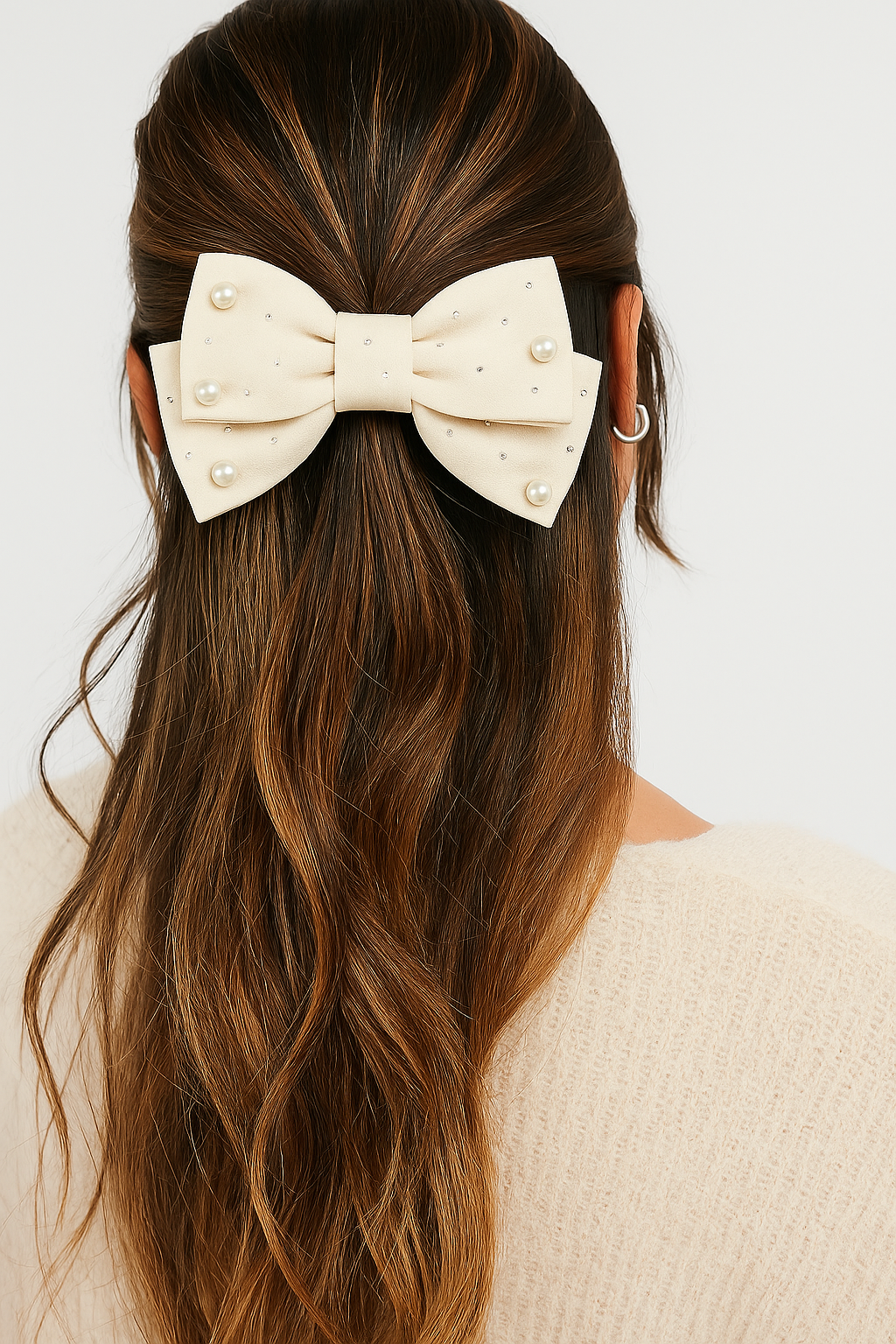 22505G2066 İNCİLİ FİYONKLU TOKA Ekru