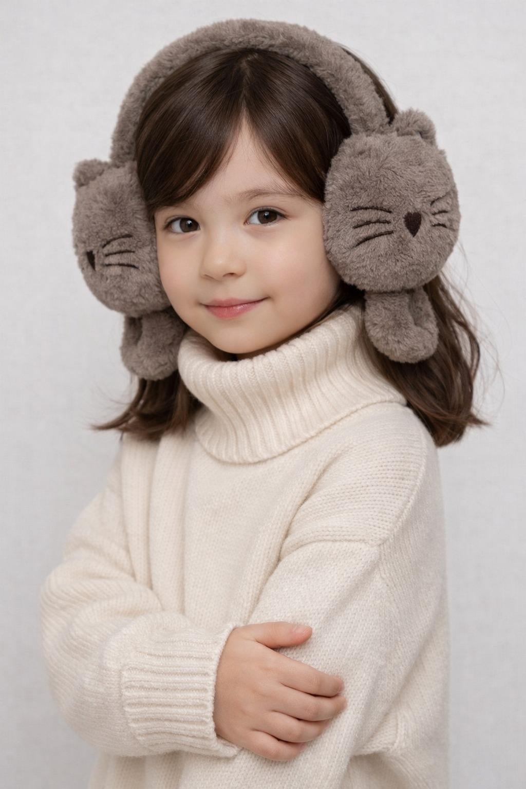 22505G2129 KEDİLİ KULAKLIK BROWN